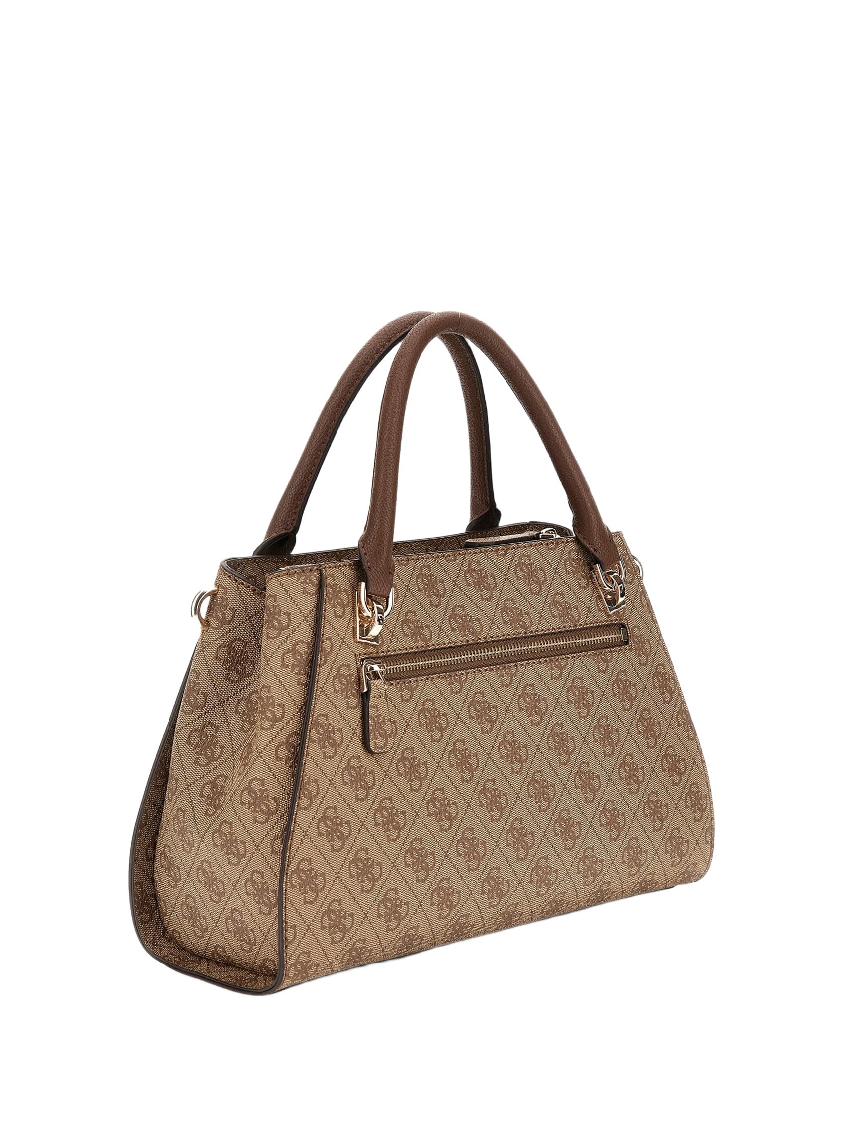 GUESS Noelle II Luxury Satchel Latte Logo/Brown