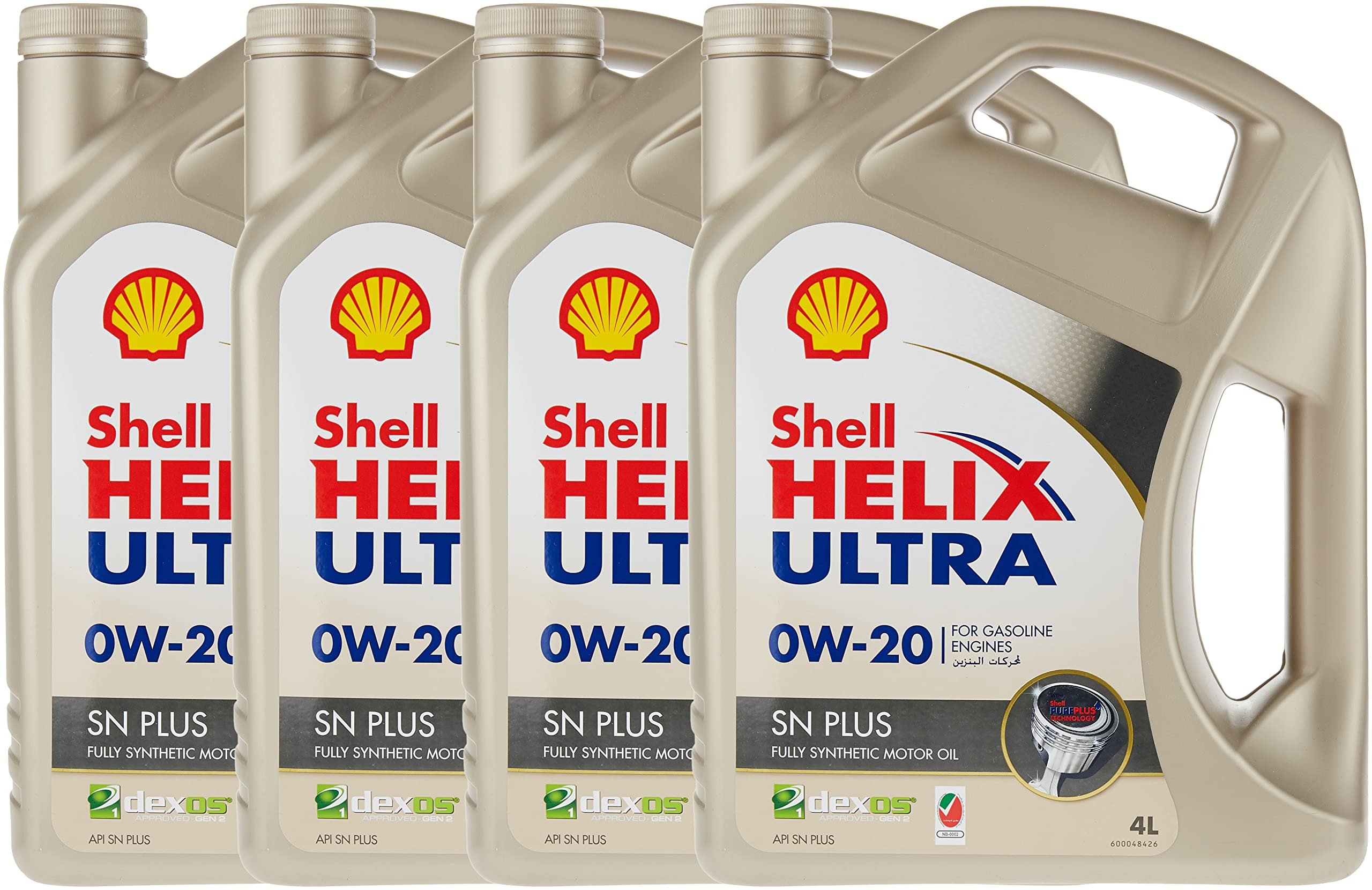Shell Helix Ultra Sn Plus 0W-20 Fully Synthetic Motor Oil (4 Litres, Pack Of 4)