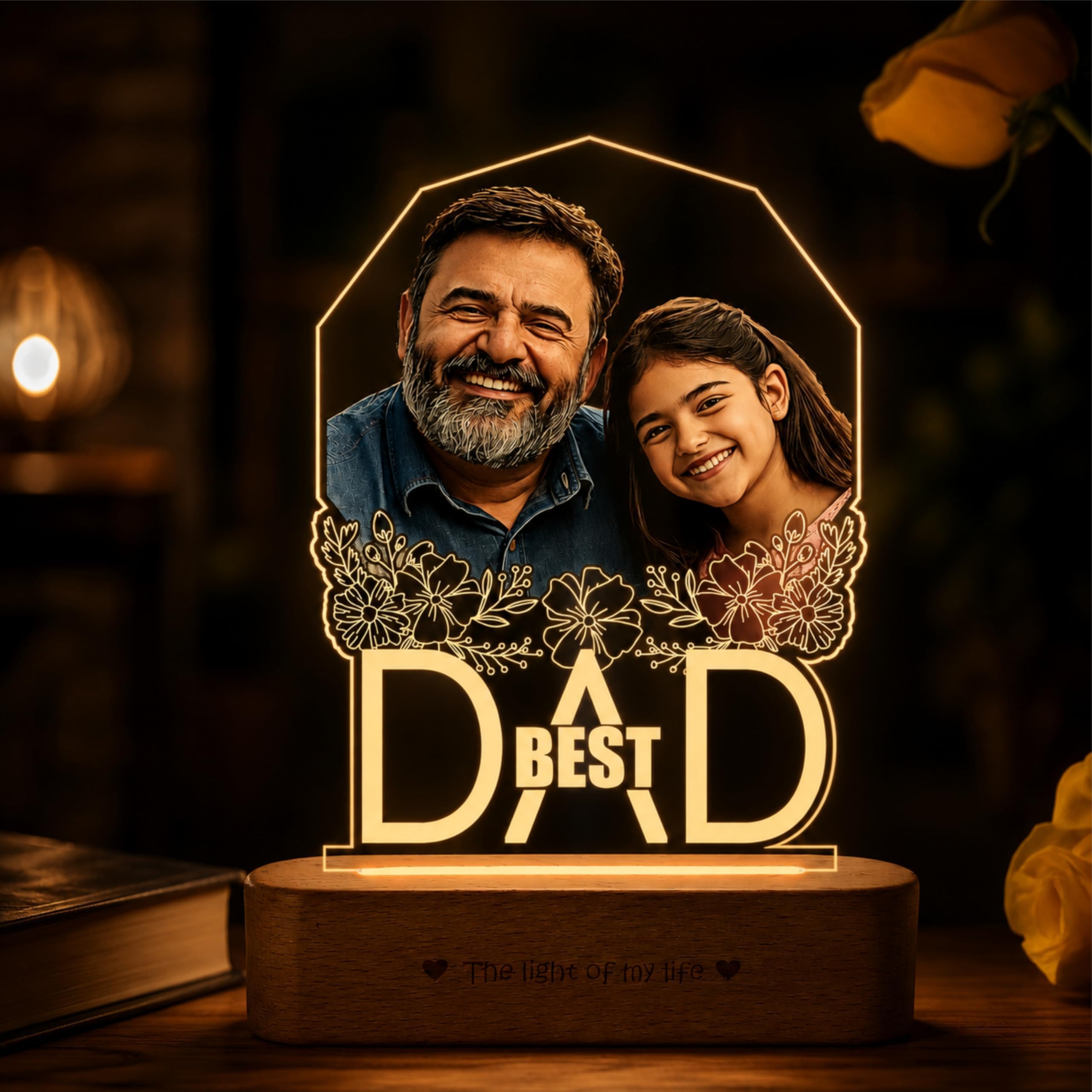 ZOCI VOCI - Best Dad, Night Lamp with Photo & Best Dad Quote, Personalized Gift for Dad, Customized Gifts for Daddy's Birthday Gift for Papa, Father in Law (Warm Light, Colorful HD UV Print)-image-39