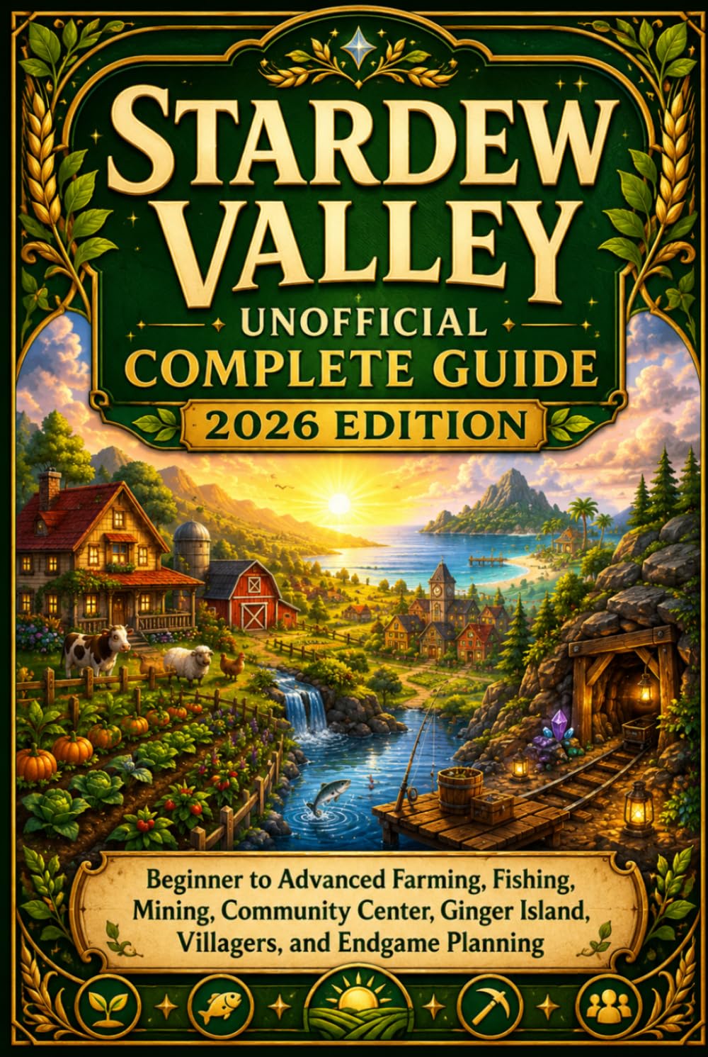 Stardew Valley Unofficial Complete Guide 2026 Edition: Beginner to Advanced Farming, Fishing, Mining, Community Center, Ginger Island, Villagers, and Endgame Planning
