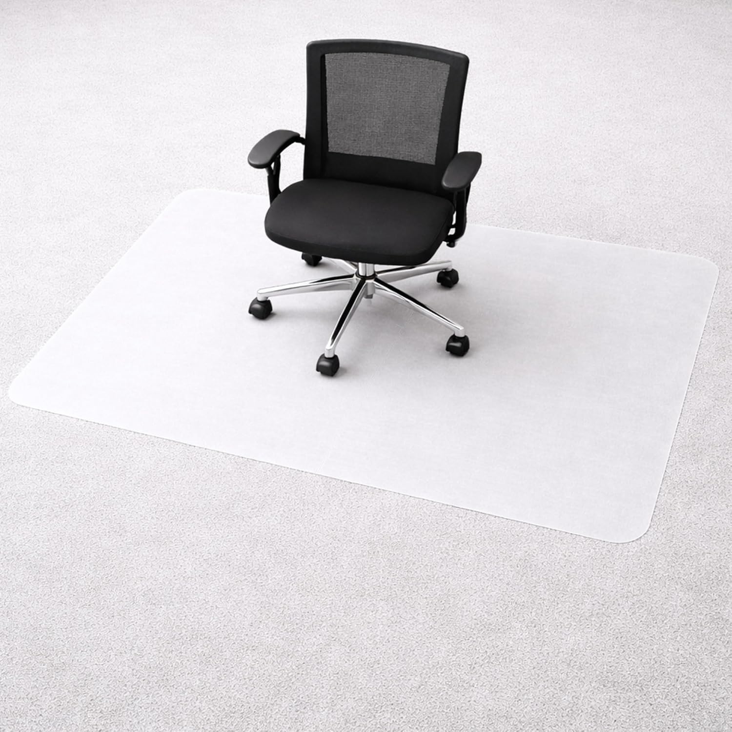 Marvelux Polypropylene Chair Mat for Low Pile Carpets and Carpet Tiles (up to 1/4" Thick), 29” x 46” White Office Carpet Protector, Rectangular, Eco-Friendly, Shipped Flat