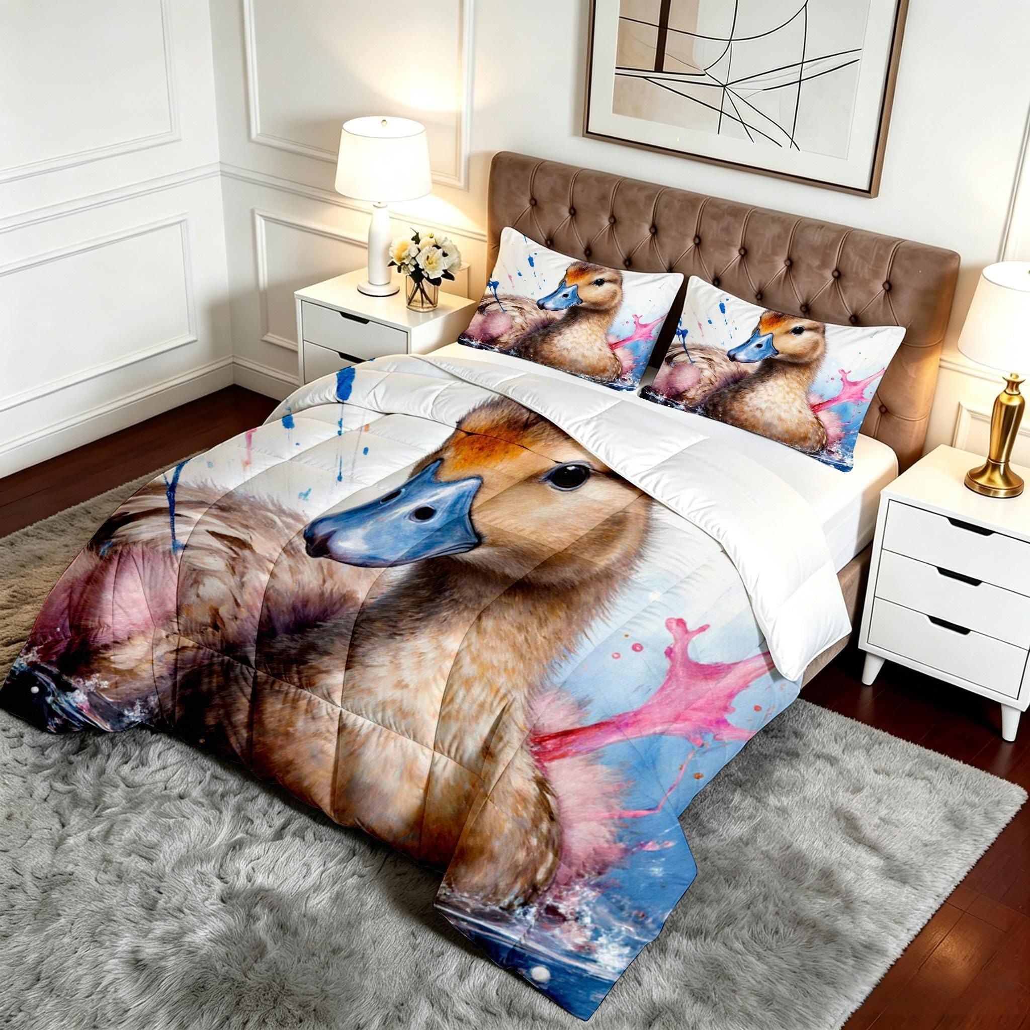Edredón King Size 3D Oso Animal Sustituto Plumas para Adultos-A341