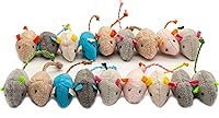 Fashion's Talk 18-Pack Plush Catnip Mice Toys - 9 Assorted Colors, 2 Each, Realistic for Indoor Cats, Kittens & Exercise