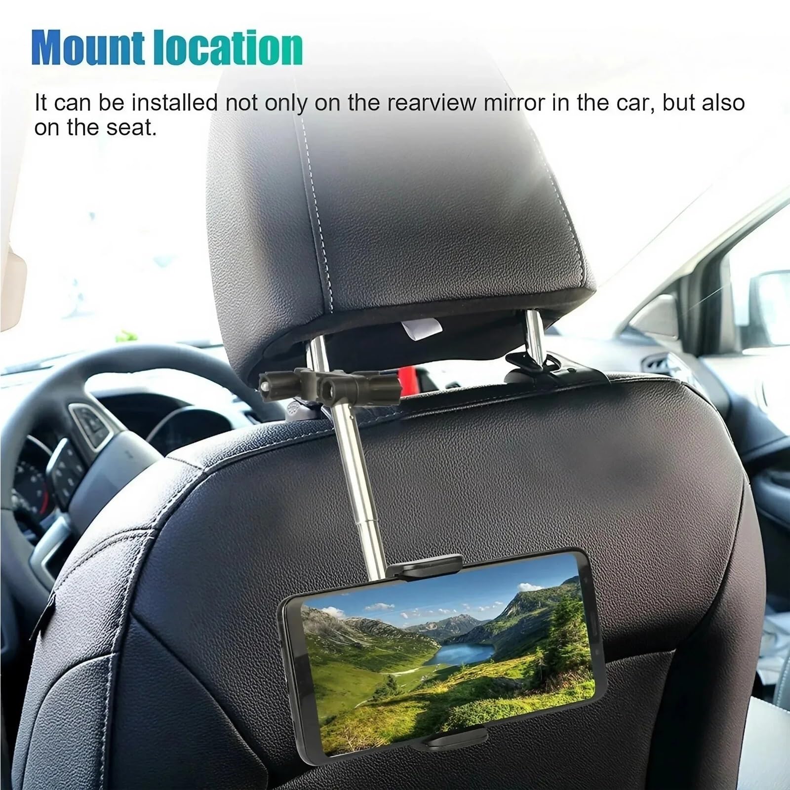Soporte Movil Coche Supporto universale per specchietto retrovisore auto a 360°, supporto regolabile per smartphone e navigazione GPS Accesorios Coche(White)