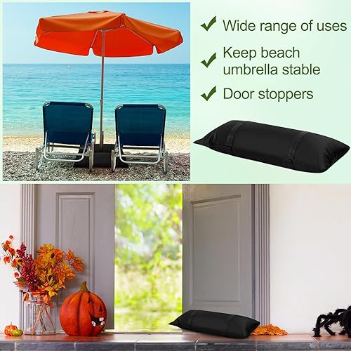 Miniatura 4 de VercanMonth 5 piezas de pesos de base de paraguas para toldo, bolsa de arena de 5 x 55 libras, bolsa de arena recta rellenable para patio al aire