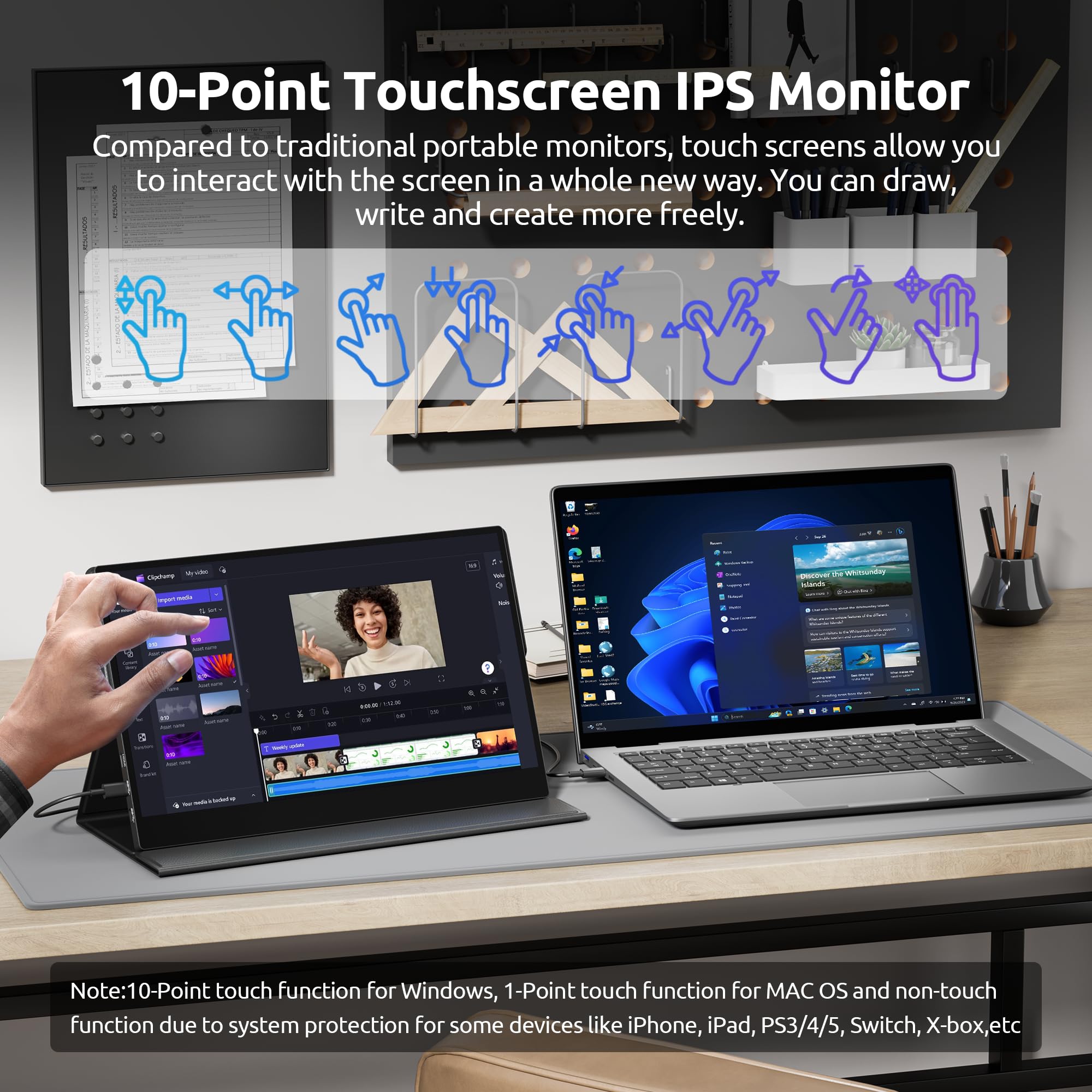 Amazon.com: MAGICRAVEN 4K Portable Touchscreen, 13.3