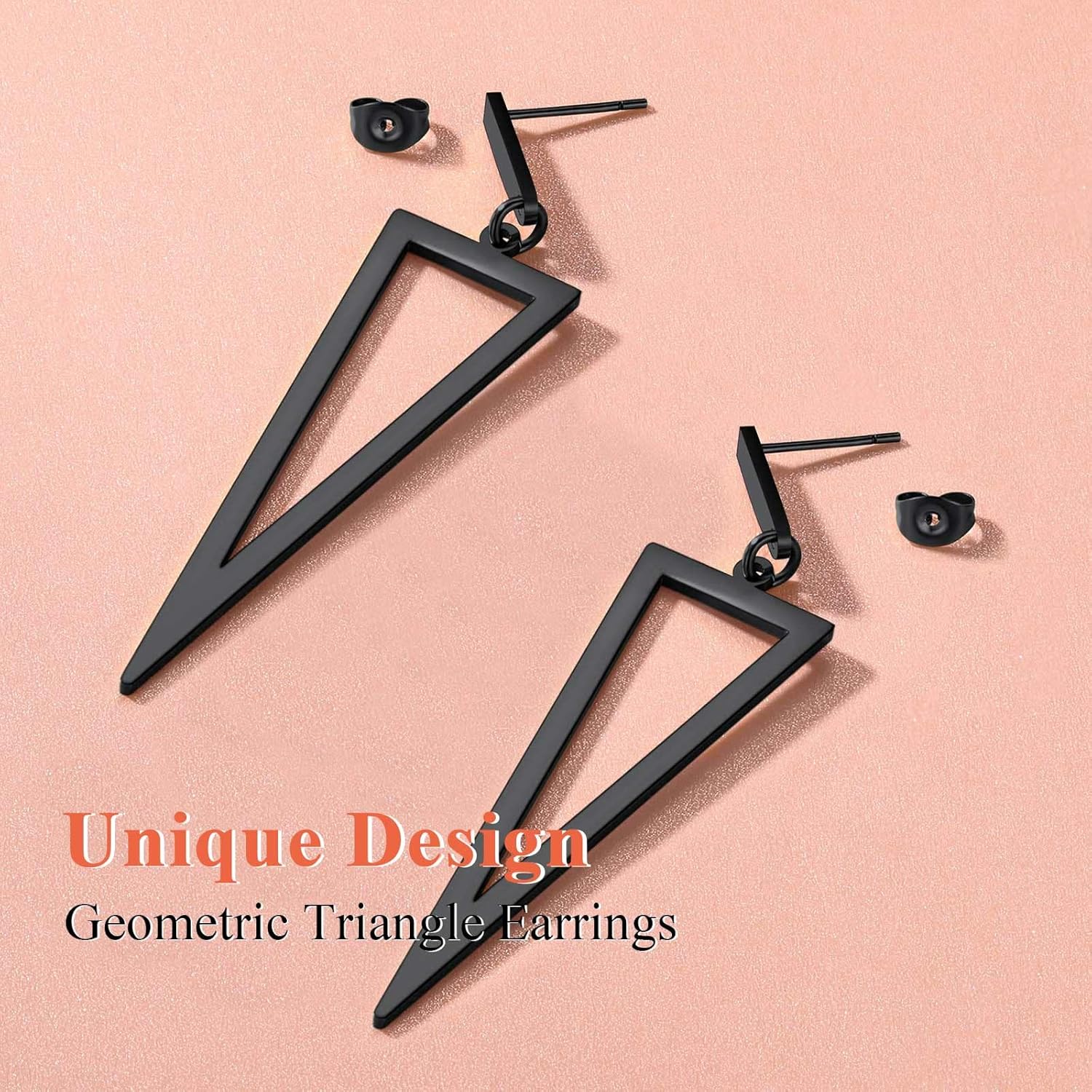 FindChic Stainless Steel Bar Drop Earrings 18K Gold Plated Thin Flat Geometric Round/Stick/Rectangle Pierced Linear Hypoallergenic Dangle Earrings for Women - Image 4