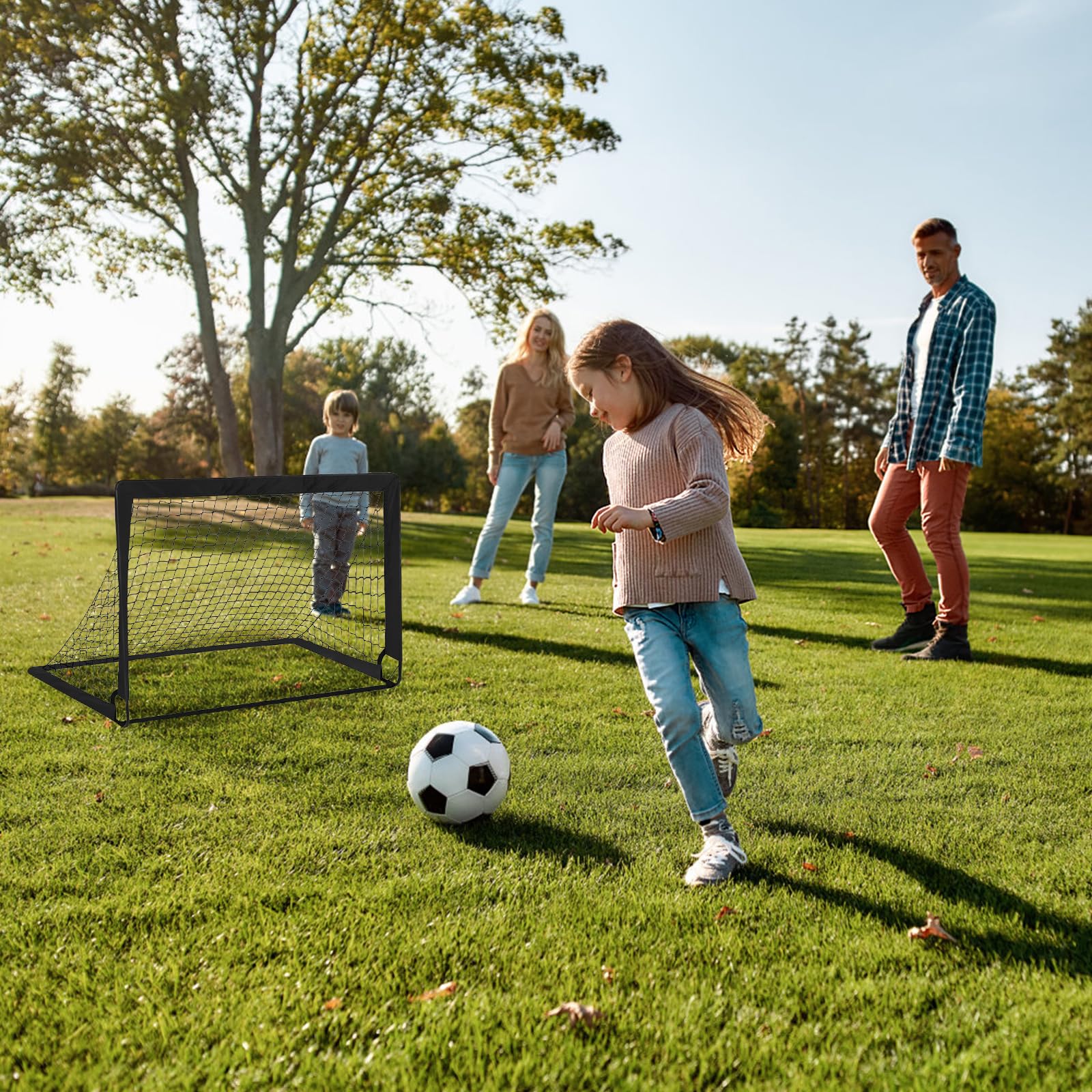 Buts de Football Pliables pour Enfants et Adultes, Lot de 2 avec Barres en Fibre de Verre et Filets de Qualité Supérieure