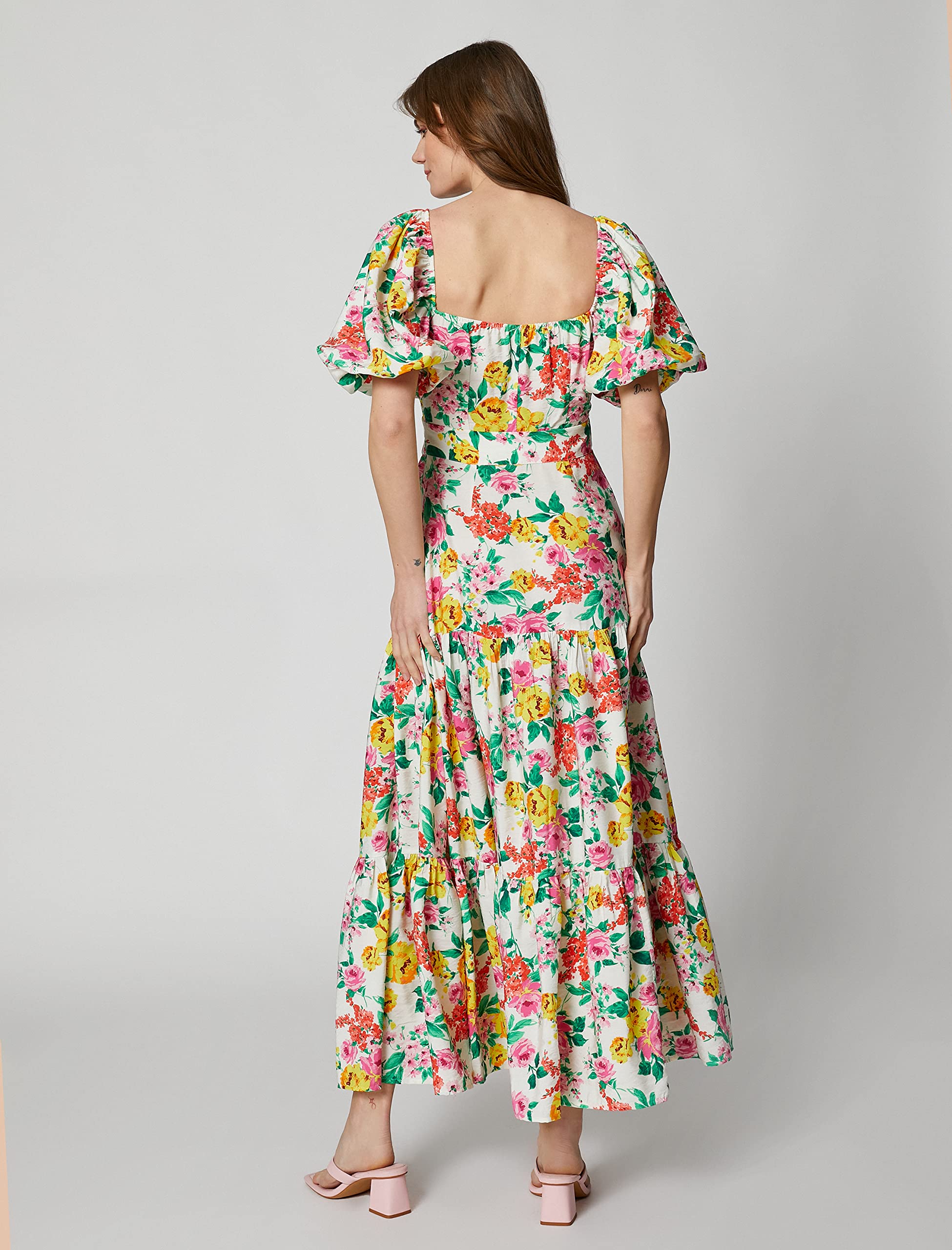 Koton Lunghe con Scollo A Sbuffo A Maniche Corte Dress Donna