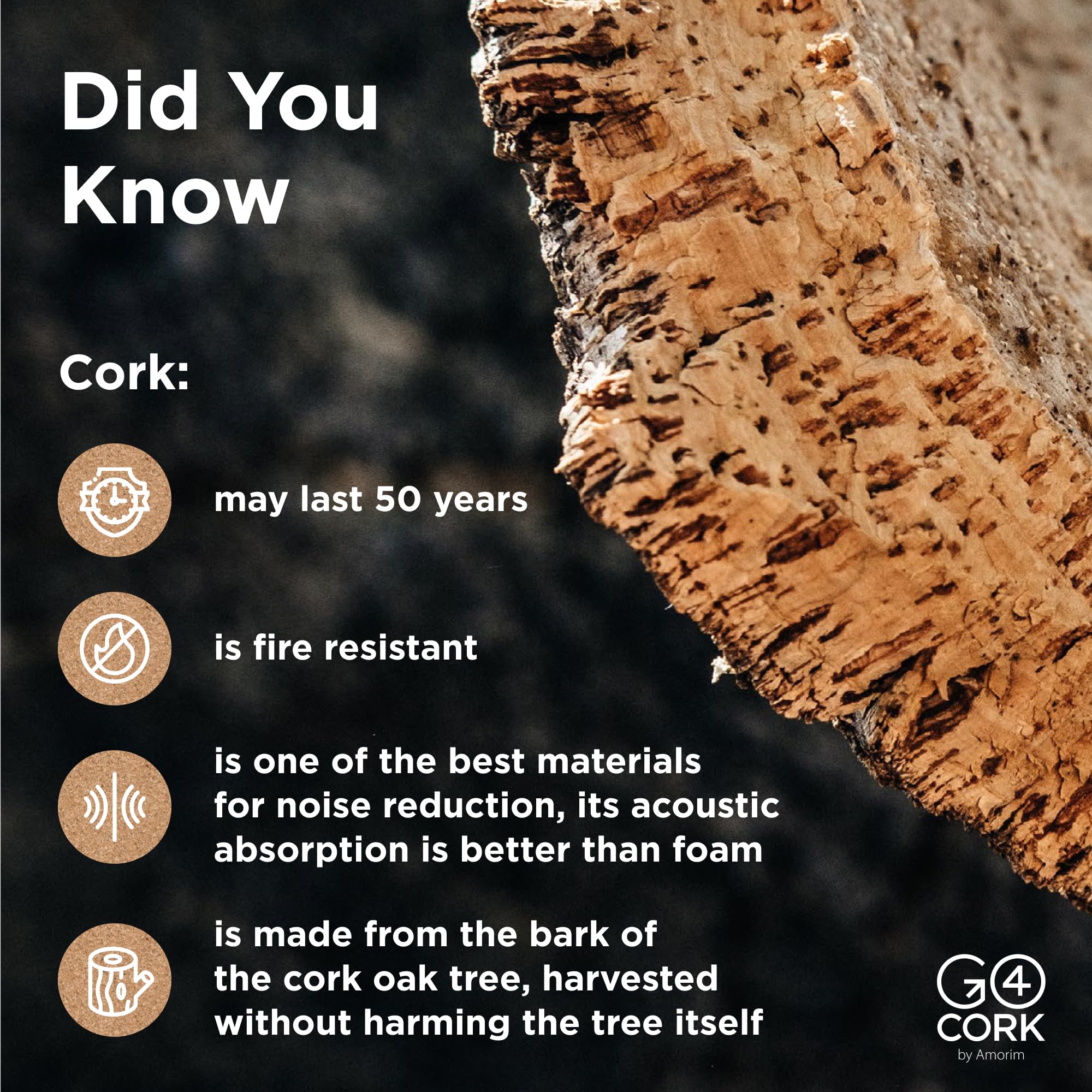 Go4Cork Square Cork Coasters - Set of 6 -8