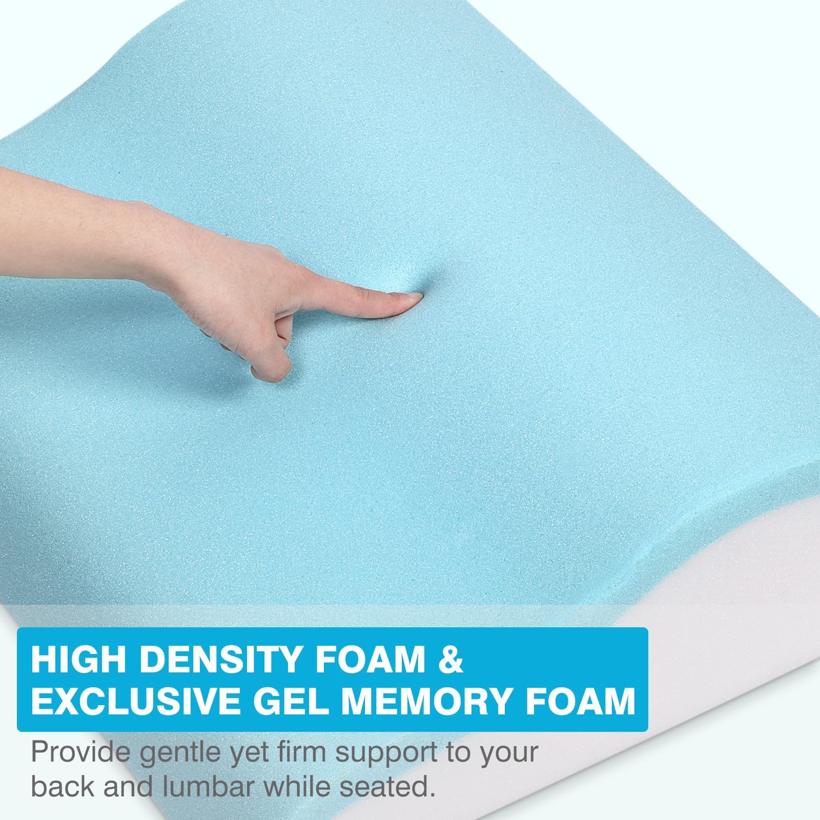 Almohada de apoyo lumbar para reclinable, almohada de apoyo lumbar de doble capa con espuma viscoelástica de gel, ergonómica, cojines lumbares para ancianos, alivio del dolor de espalda baja,
