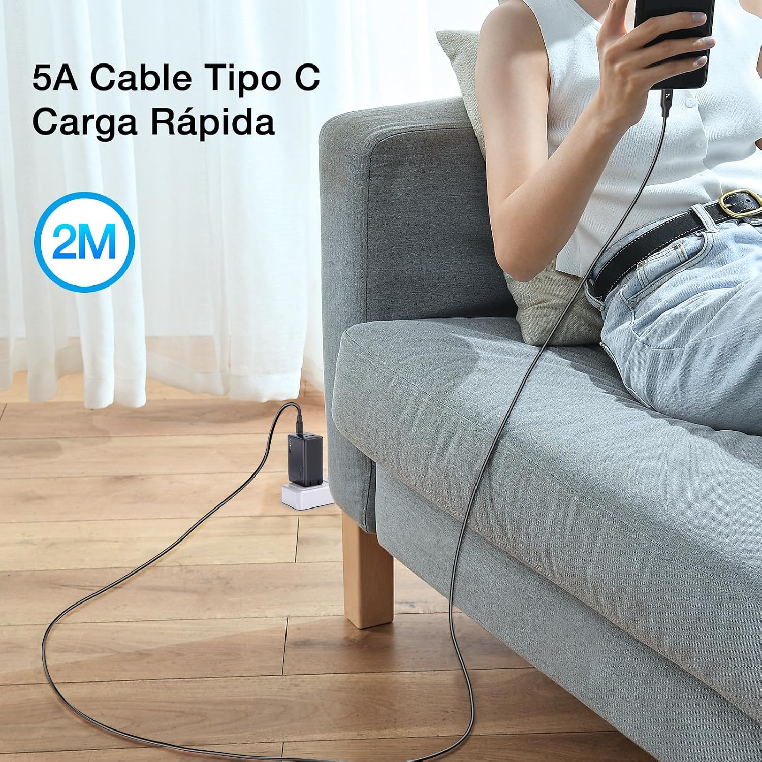 1Hora 65W GaN Fast Charger, 3-Port USB C Charger with 6.6ft Type C to C Cable, Compatible for iPhone 15/14/13/12/11,MacBook Pro/Air, iPad Pro,Galaxy S23, Laptops,Tablets,Foldable Plug Charger Block