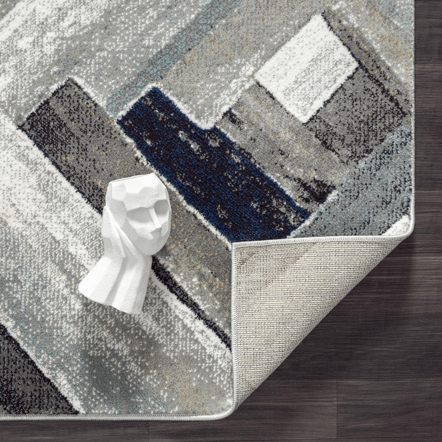 LUXE WEAVERS Modern Abstract Wood Carpet Geometric Gray 2x3 Area Rug