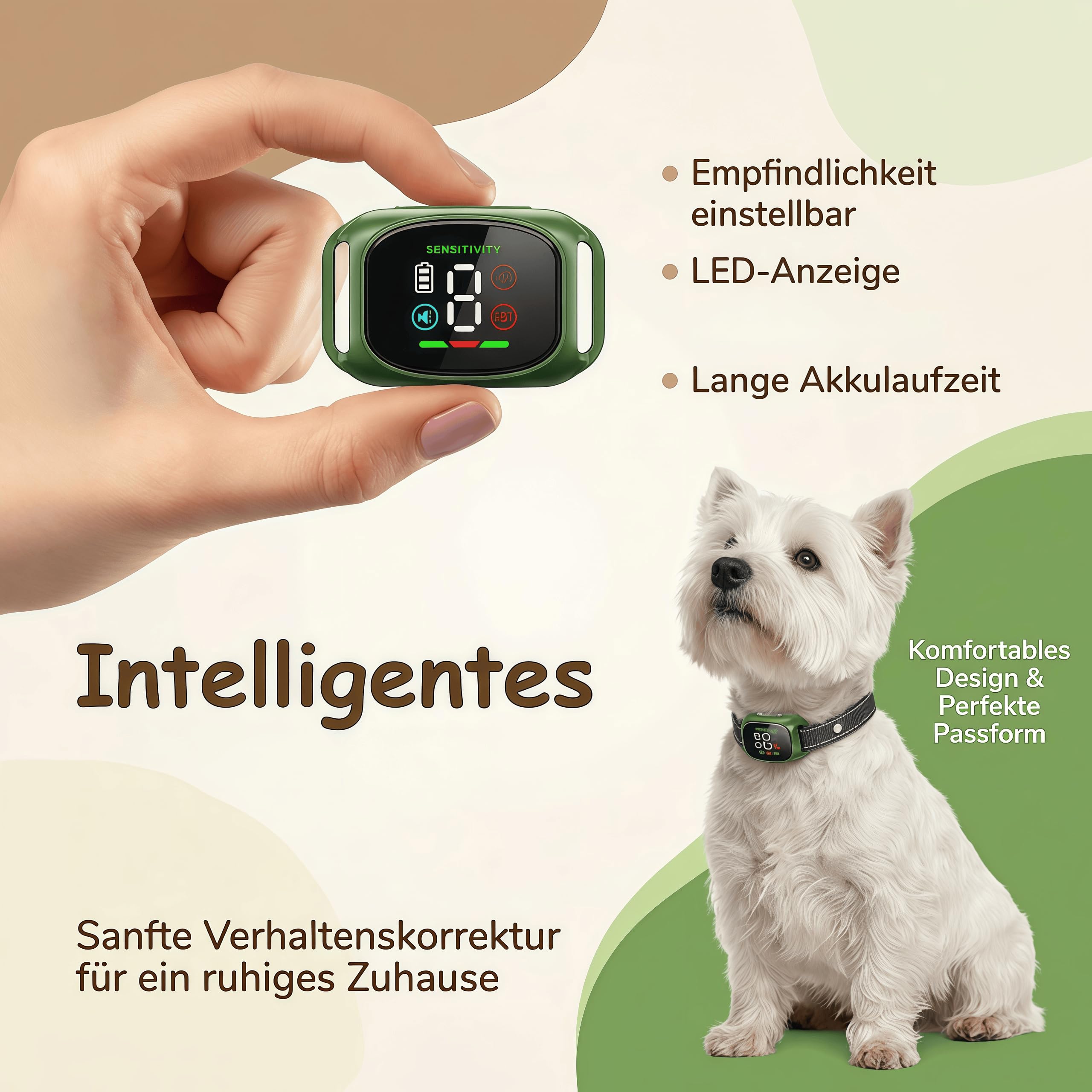 Antibellhalsband für Hunde, haustierfreundliches Trainingshalsband zur Reduzierung von übermäßigem Bellen, ideal für täglichen Gebrauch und Reisen, orange(Schwarz)