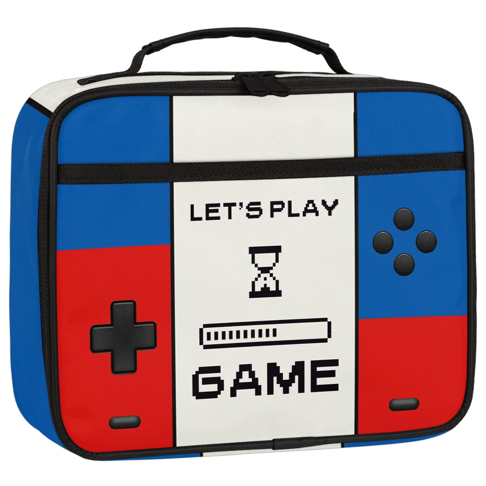 Kids Lunch Bag - Insulated Reusable Gamer Lunch Box for Boys Girls - Video Game Waterproof Leakproof Lunchbox