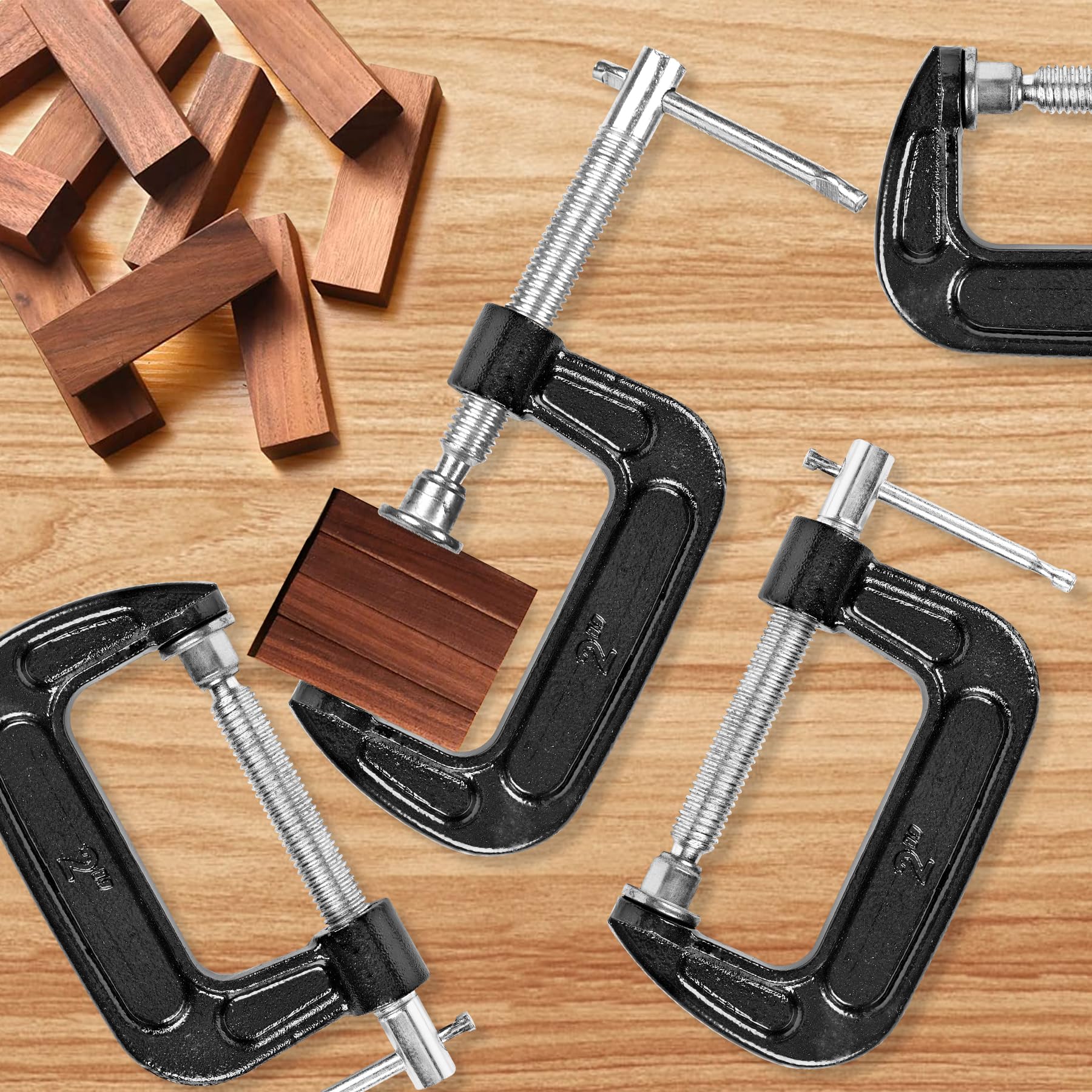 Kyien Stainless Steel C-Clamp - Heavy Duty G-Clamp For Woodworking, Welding & Automotive Repair