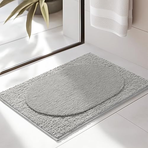 Miniatura 8 de DEXDE Alfombras de baño de 60 x 24 pulgadas, extra suaves y absorbentes, de microfibra largas, antideslizantes, de secado rápido, lavables a Negro