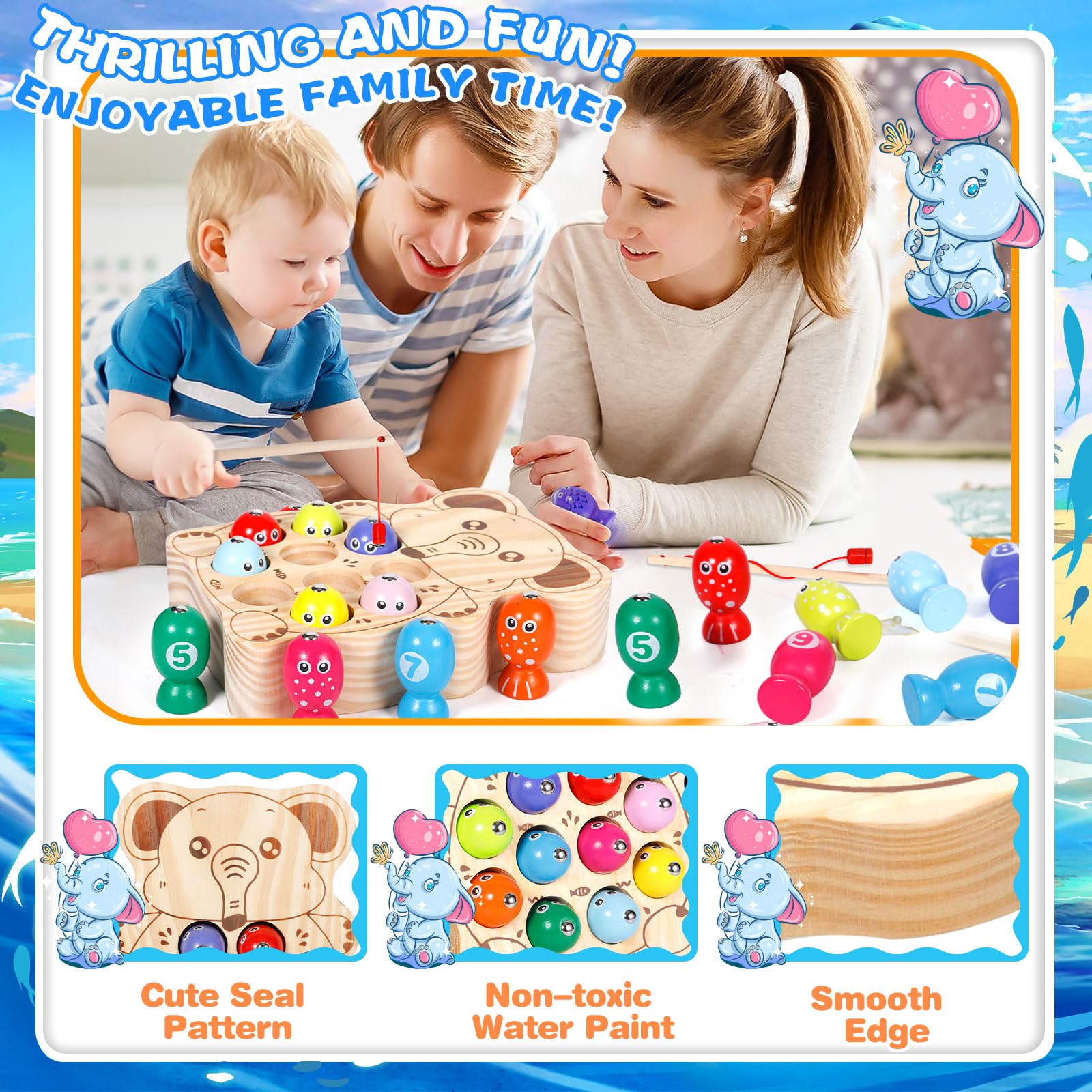 TOY Life - Juego de pesca magnético para 2 jugadores para niños de 3 a TOY Life - Juego de pesca magnético para 2 jugadores para niños de 3 a