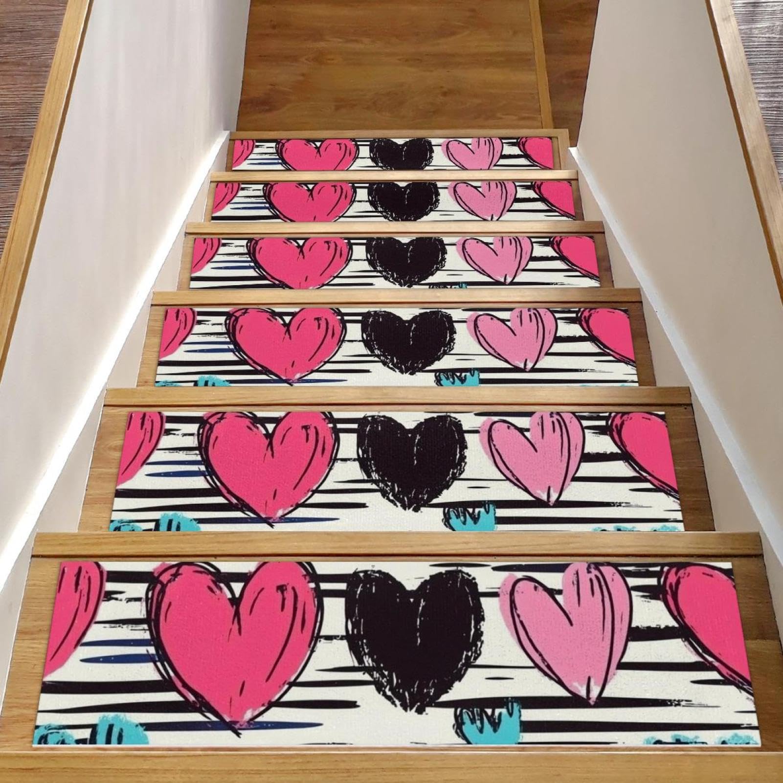 Tapis d'escalier antidérapant réutilisable et sans résidus pour marche bois