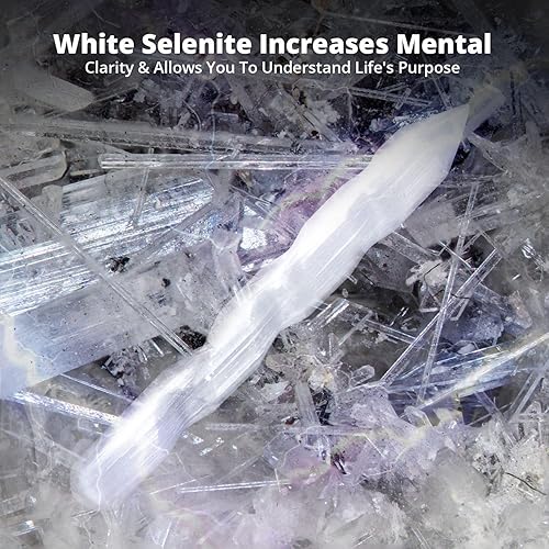 Miniatura 5 de Himalayan Glow WBM Selenite Crystal Wand, High Energy Crystals for Healing and Meditation - 6 Inches