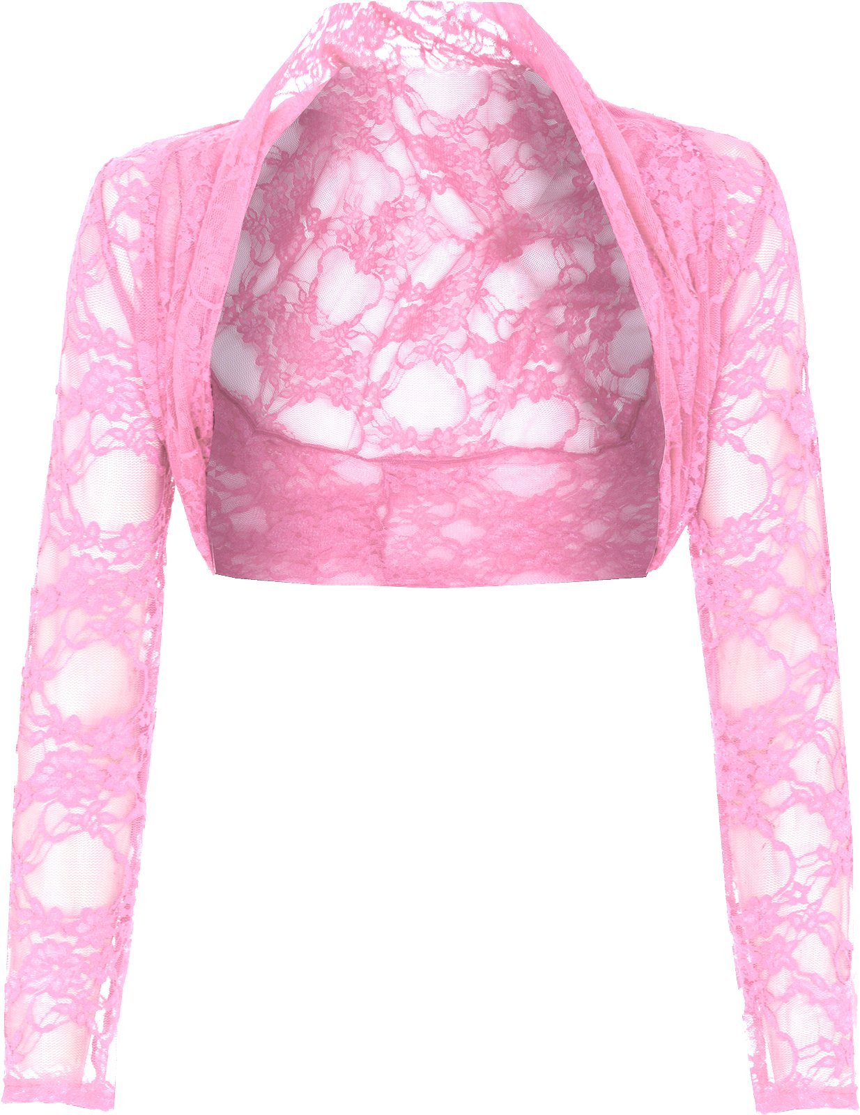 Body2Body Womens Cropped Lace Shrug Ladies Bolero Plus Size Cardigan Top Size 8-26 (8-10(S/M), Pink)