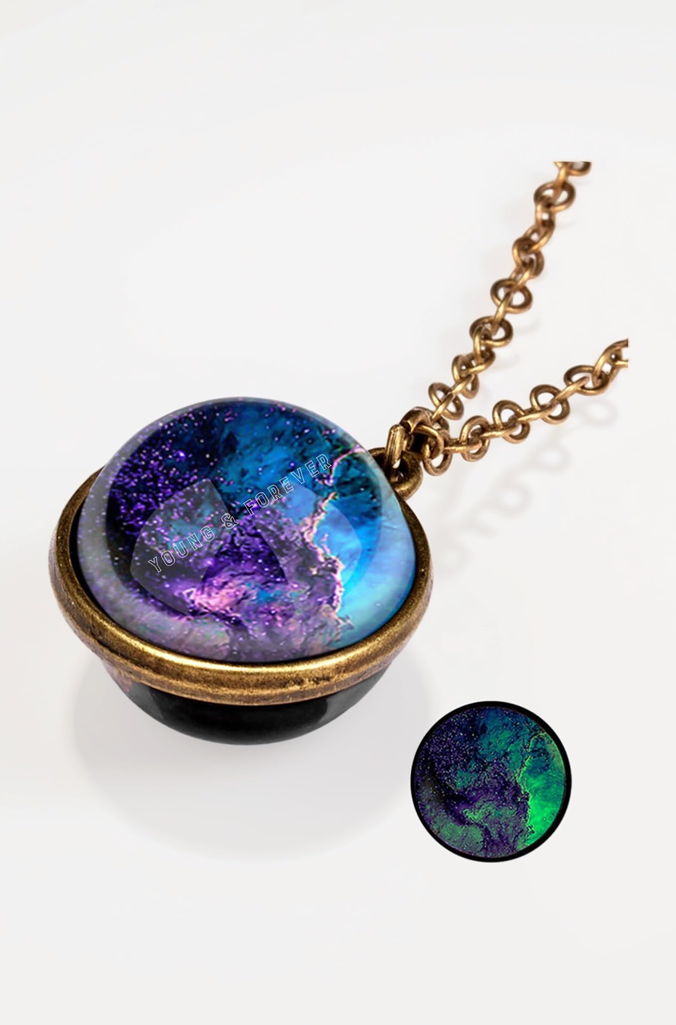 Gift Glow in Dark Necklace Universe Galaxy Nebula Space Pendant Necklace Fashion Noctilucent Jewelry Unique Gift for Women and Men Cabochon Astronomy Necklace for Girls, Boys