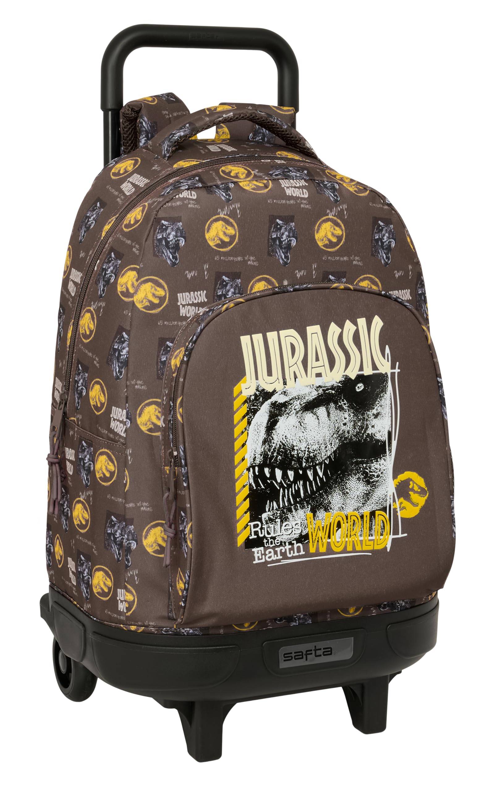 JURASSIC WORLD - Mochila Grande con Ruedas, Compacta, Extraíble, Ideal para Niños de Diferentes Edades, Cómoda y Versátil, Calidad y Resistencia, 33x22x45 cm