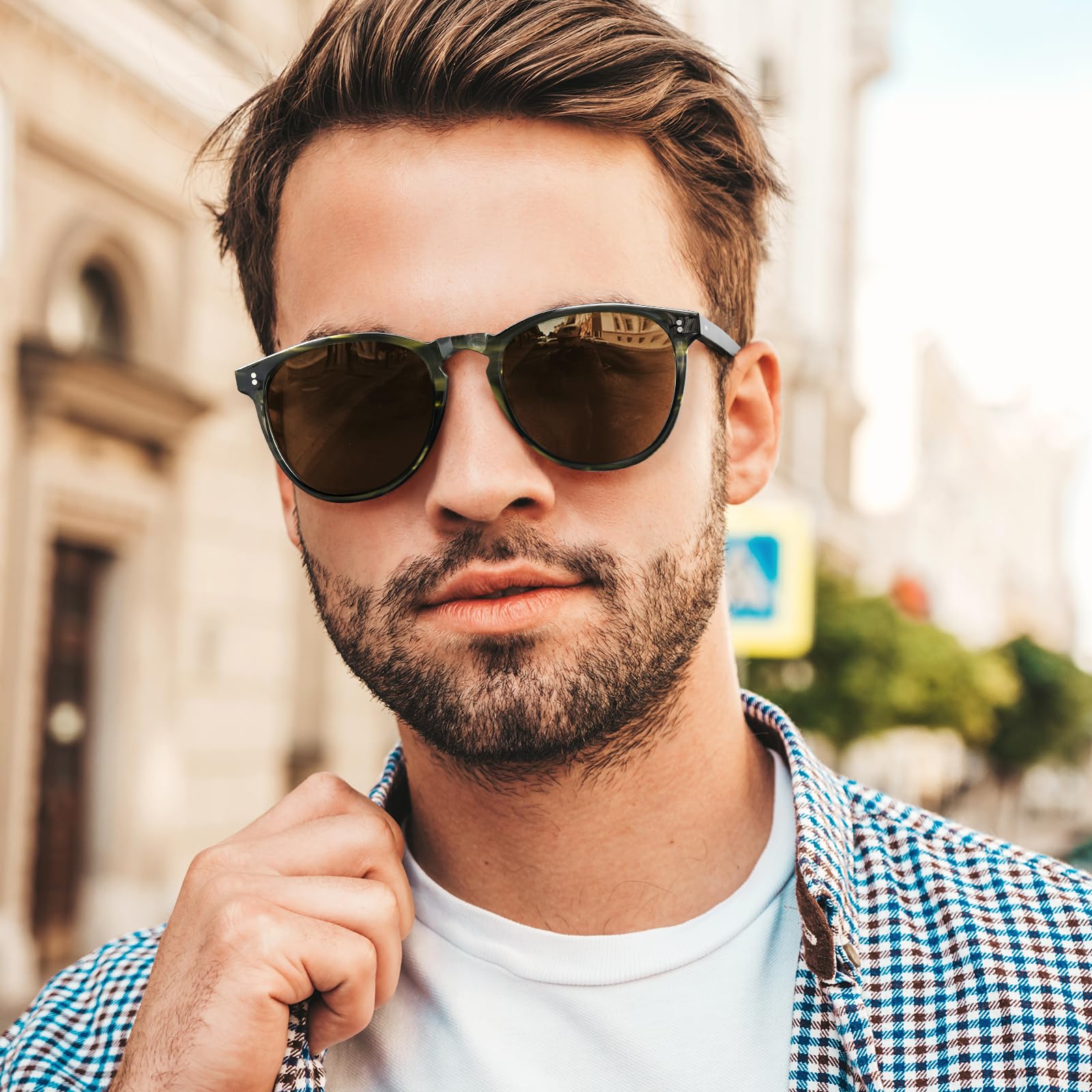 CARFIA Schicke Polarisierte Sonnenbrille für Herren Damen UV Schutz