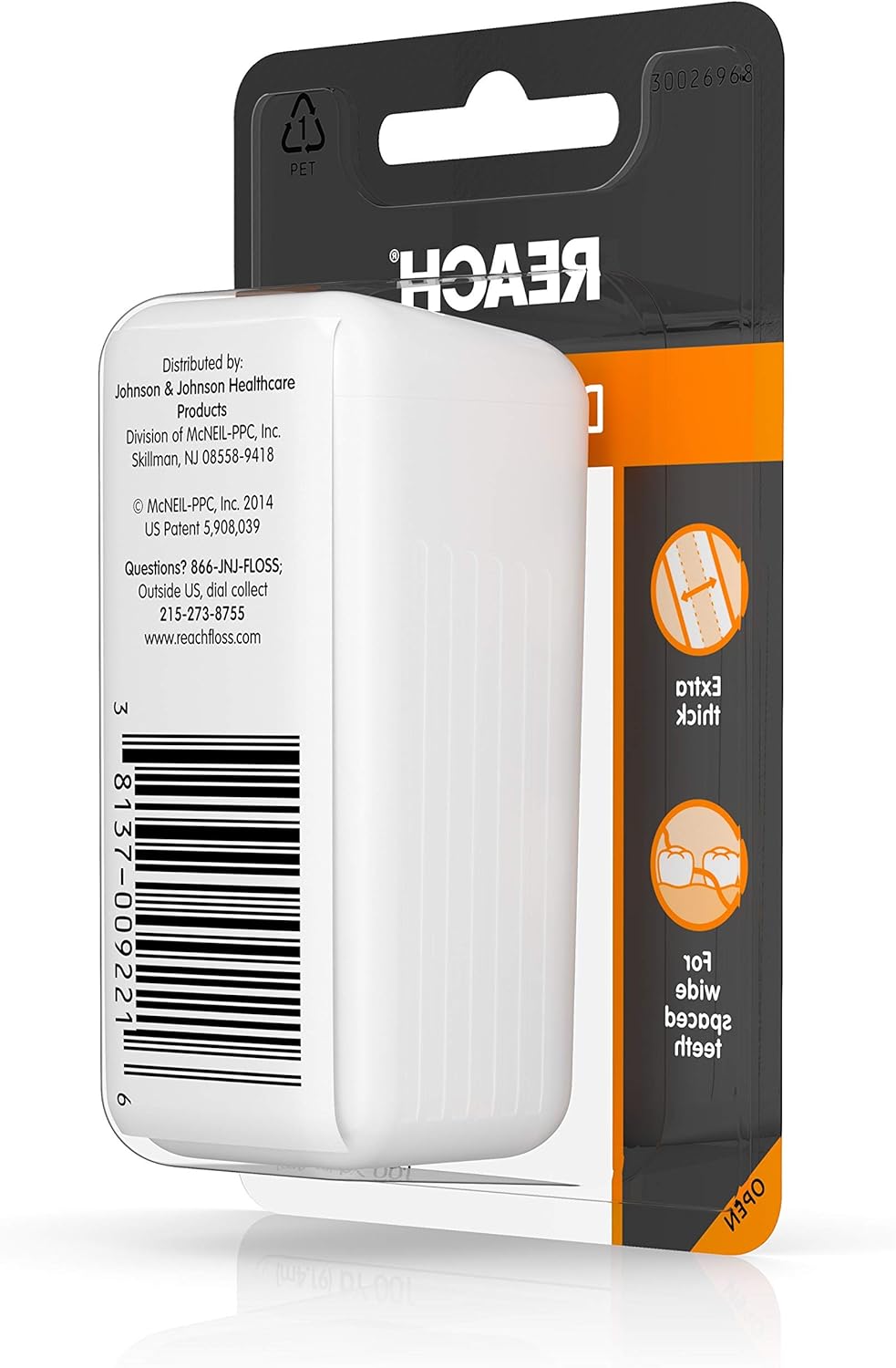 Reach Dentotape Waxed Dental Floss with Extra Wide Cleaning Surface for Large Spaces between Teeth, Unflavored, 100 Yards : Everything Else