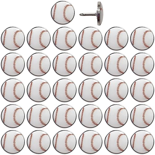 Juego de 32 pasadores de béisbol para pared de fotos, pizarra blanca, tablero de corcho, mapa, tablón de anuncios, oficina o hogar