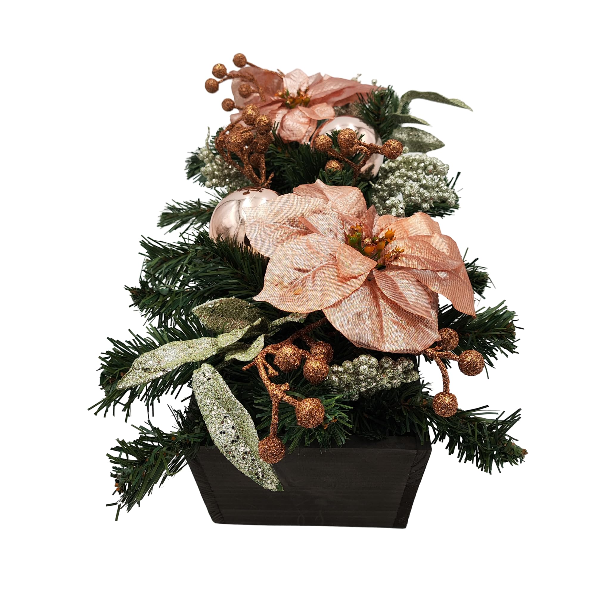 Decorazioni natalizie da 20 pezzi, fiori natalizi artificiali con clip, pendenti di fiori artificiali con ghirlanda di albero di Natale scintillante | Leroy Merlin