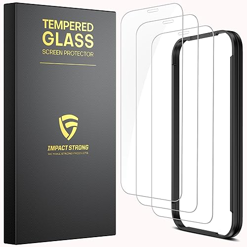 ImpactStrong Protector de pantalla de vidrio templado inastillable para iPhone 11 ProiPhone XSiPhone X, marco de fácil instalación, sin burbujas,