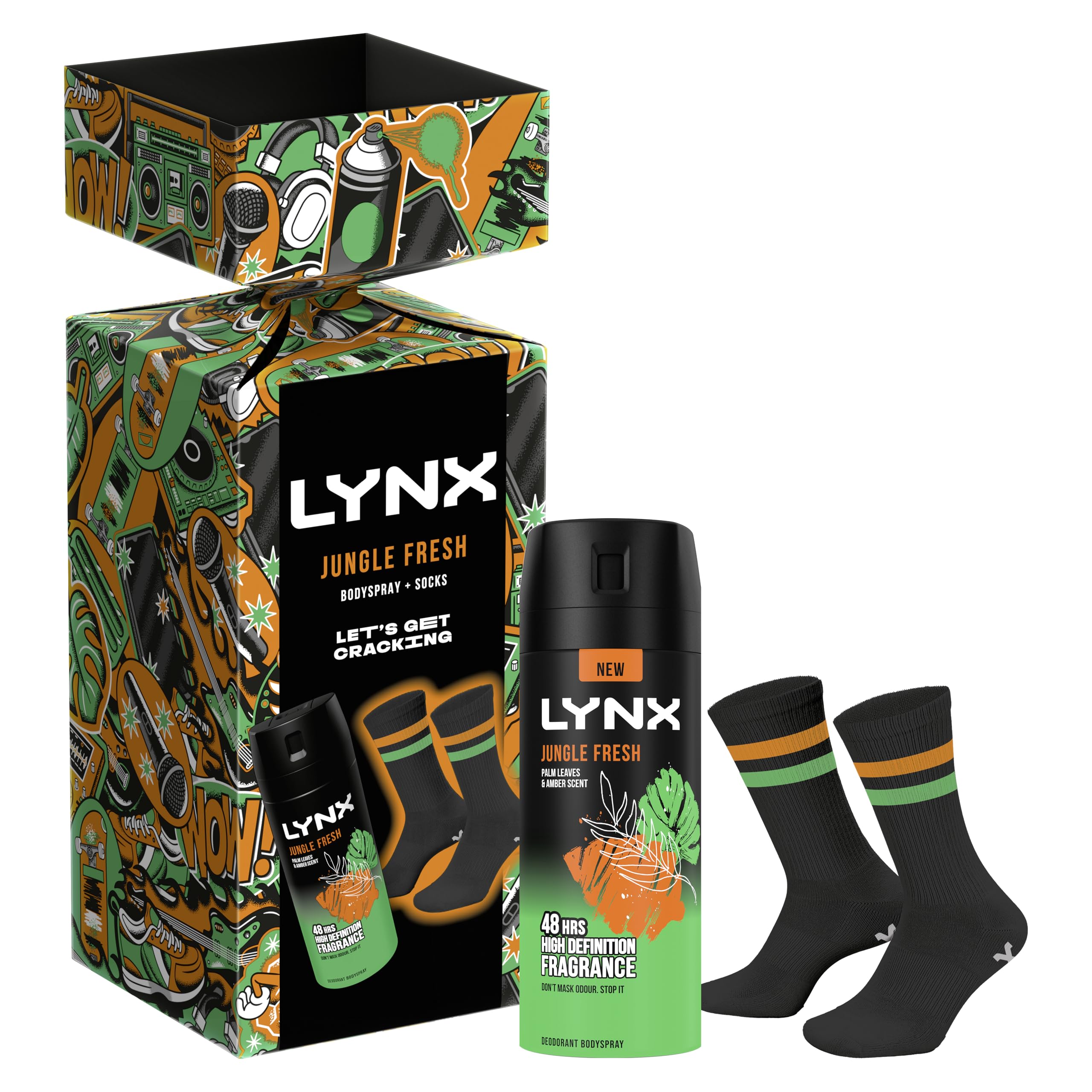 Lynx Jungle Fresh deodorant Gift Set body spray + socks perfect gifts for him 1 piece