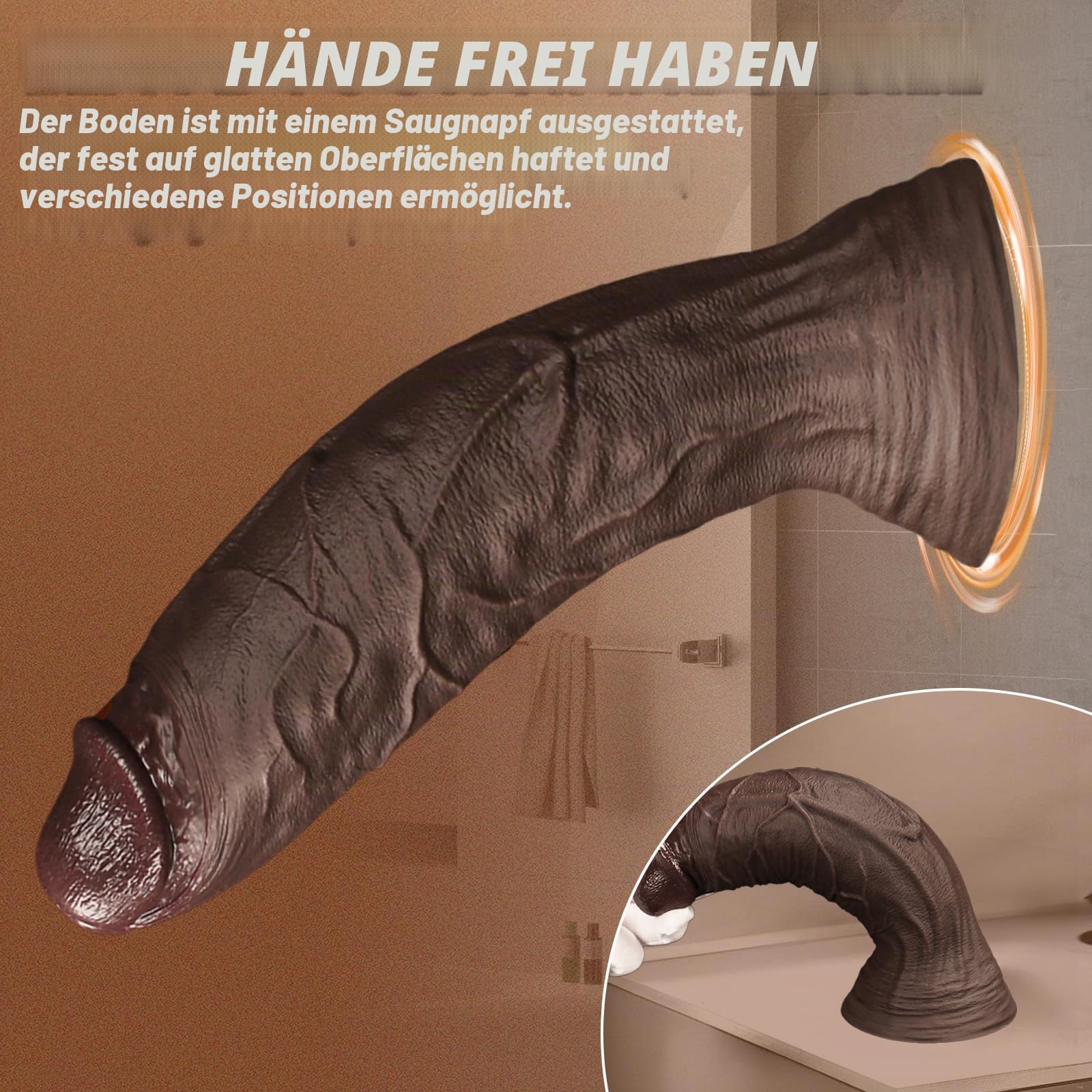 22cm Extra Dick Anal Dildo XXL - Flüssigsilikon Dildos mit Starker Saugnapf,Riesen Dildo Groß Anal Plug Analdilos Herren,Analkugeln Buttplug Diloschwanz Analplug für Frauen Männer (L)