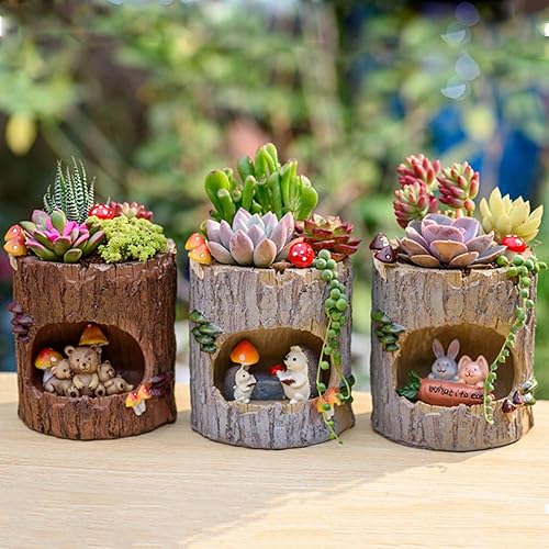 Miniatura 7 de Maceta de oso para cactus  Maceta de animales para plantas de interior y exterior, divertidas macetas para suculentas con agujero de drenaje,