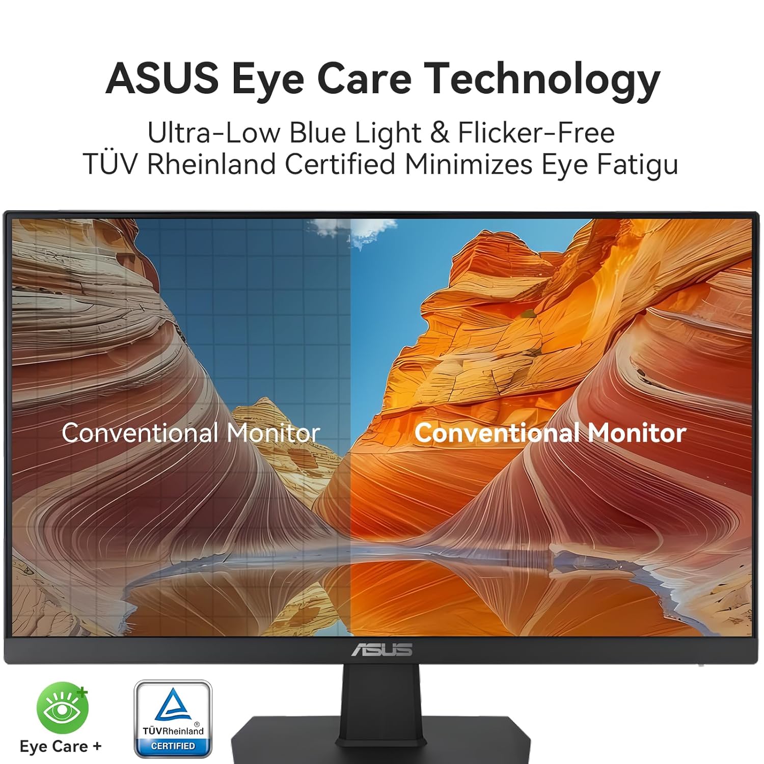 ASUS VA27EHE 27" Eye Care Monitor,Full HD 1920x1080 Computer Monitor,75Hz,IPS,Adaptive-Sync,Eye Care Plus Technology,Blue Light Filter,Flicker Free,for Working and Gaming,HDMI D-Sub,3 yr Warranty 5 81YmkimASfL. SL1500