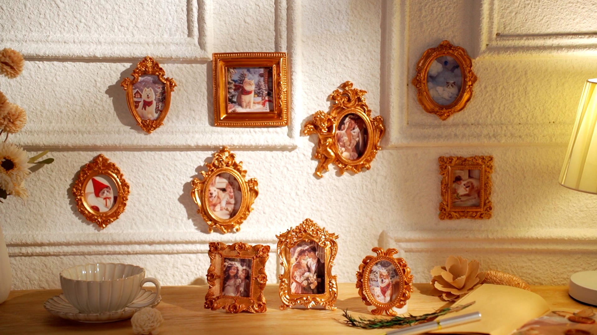 Amazon.com - Yulejo 10 Pcs Vintage Gold Mini Frames Set, Baroque