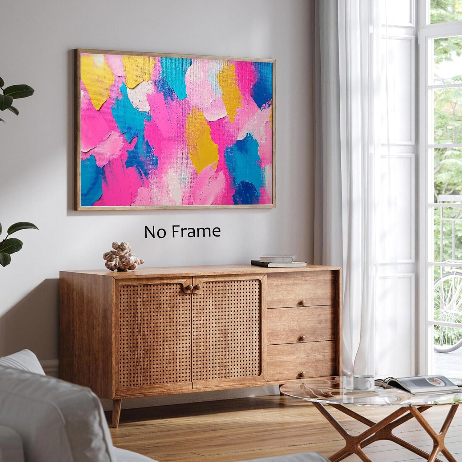 Blue and Pink Abstract Wall Art Watercolor Pictures Wall Decor Colorful Abstract Canvas Wall Art Blue and Pink Artwork Abstract Vibrant Color Block Wall Art Pink Aesthetic Pictures 24x16inch No Frame