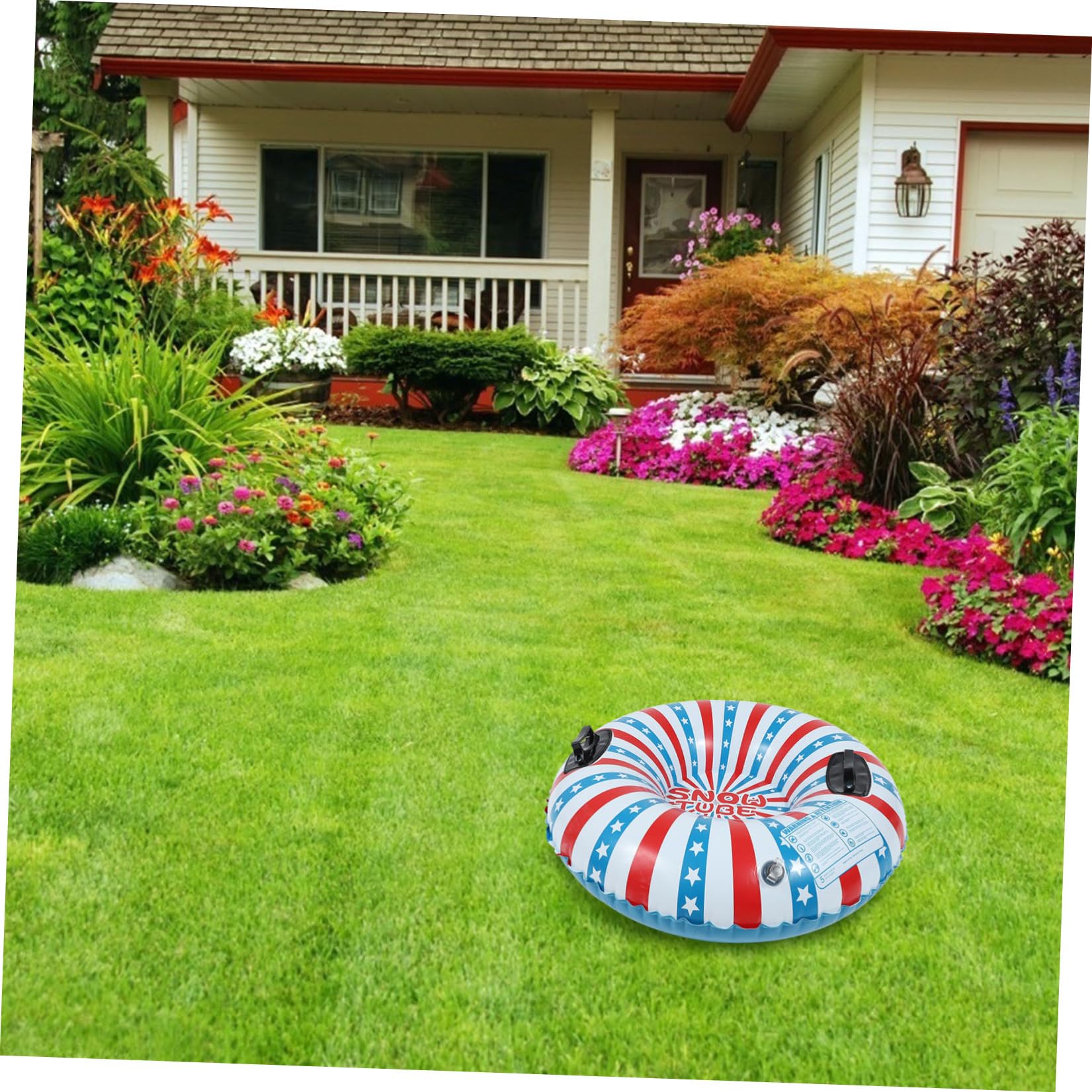 Ciambella Gonfiabile per Neve in Pvc Blu per Ragazzo Ragazza e Adulti | Uso Outdoor in Inverno, Alta Resistenza All'usura, Formato Salvaspazio, 1 Pezzo