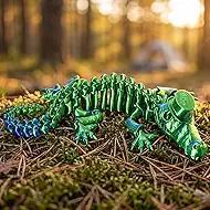 3D Printed Alligator for Outdoor: 32 Articulated Joints Comfortable to Fidget - Helper Stress-Relieving & Companion for Camping & Backpacking Trips - Travel Enthusiasts