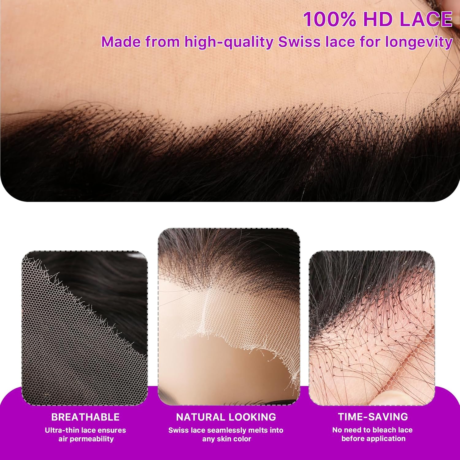 Bella Hair 200% Density 13x6 HD Full Frontal Wigs Human Hair Straight, Real Remy Virgin Human Hair Lace Front Wig for Black Women (24 inch)