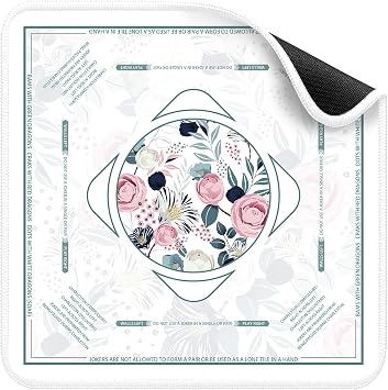 Deyimmei Mahjong Mat for Table - Non-Slip Mahjong Table Cover with Storage Pockets, Perfect Mahjong Accessories & Gifts for Women, Men, and Mahjong Enthusiasts Floral Elegance