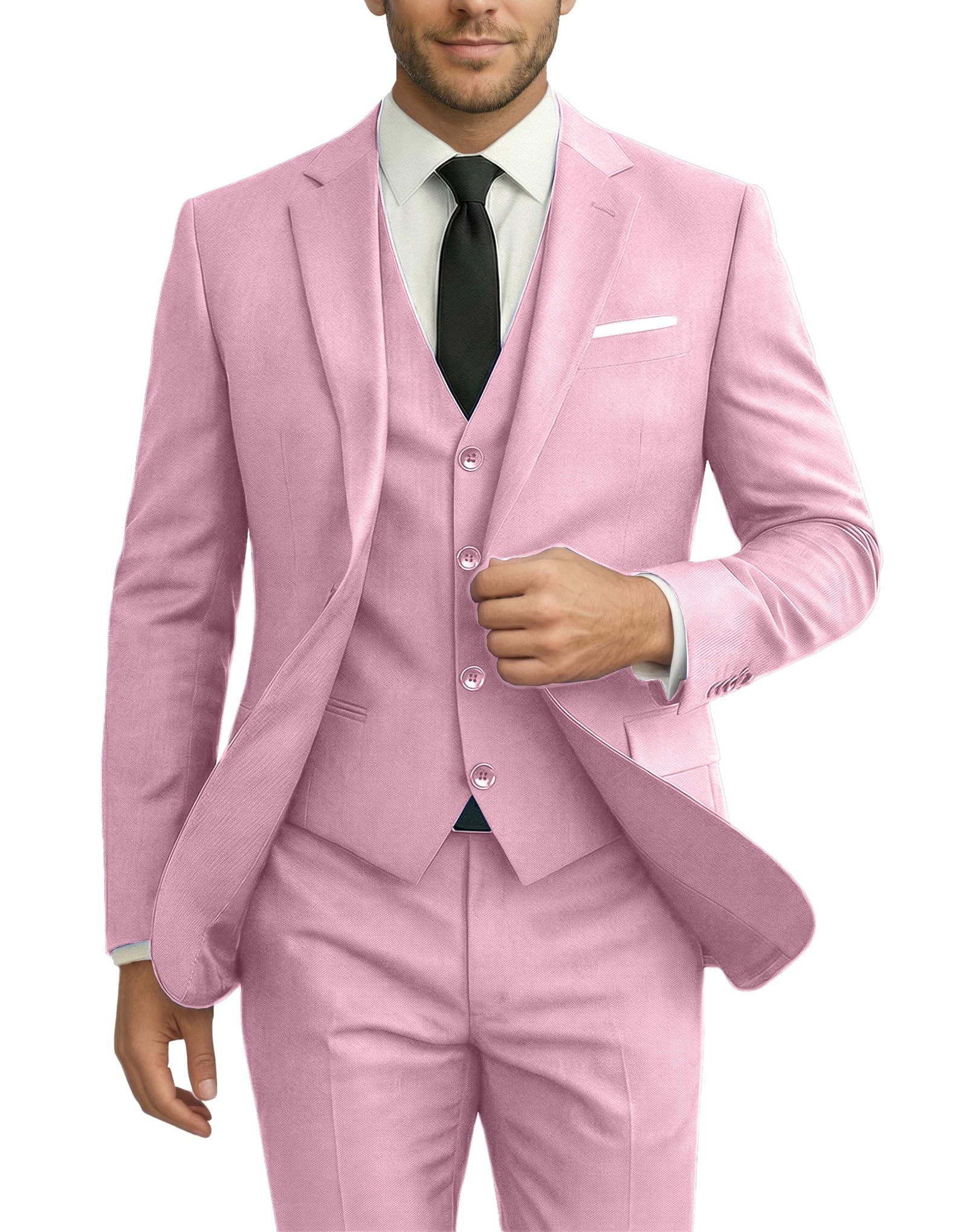 Set da 3 pezzi da uomo slim fit abito da sposa sposo abito da ballo smoking business formale casual sposo giacca blazer pantaloni