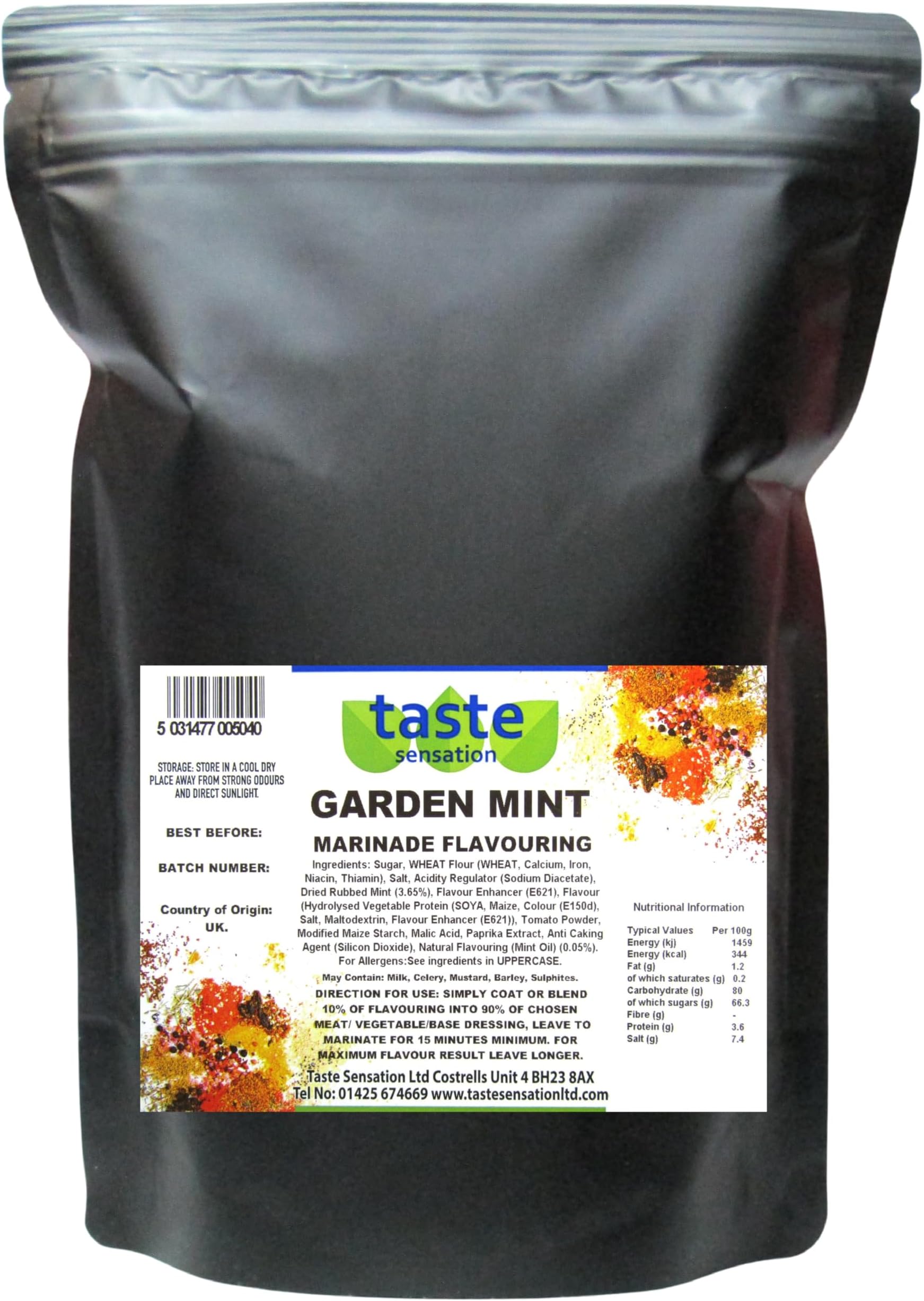 Garden Mint Marinade, Flavouring -1kg Resealable Pouch