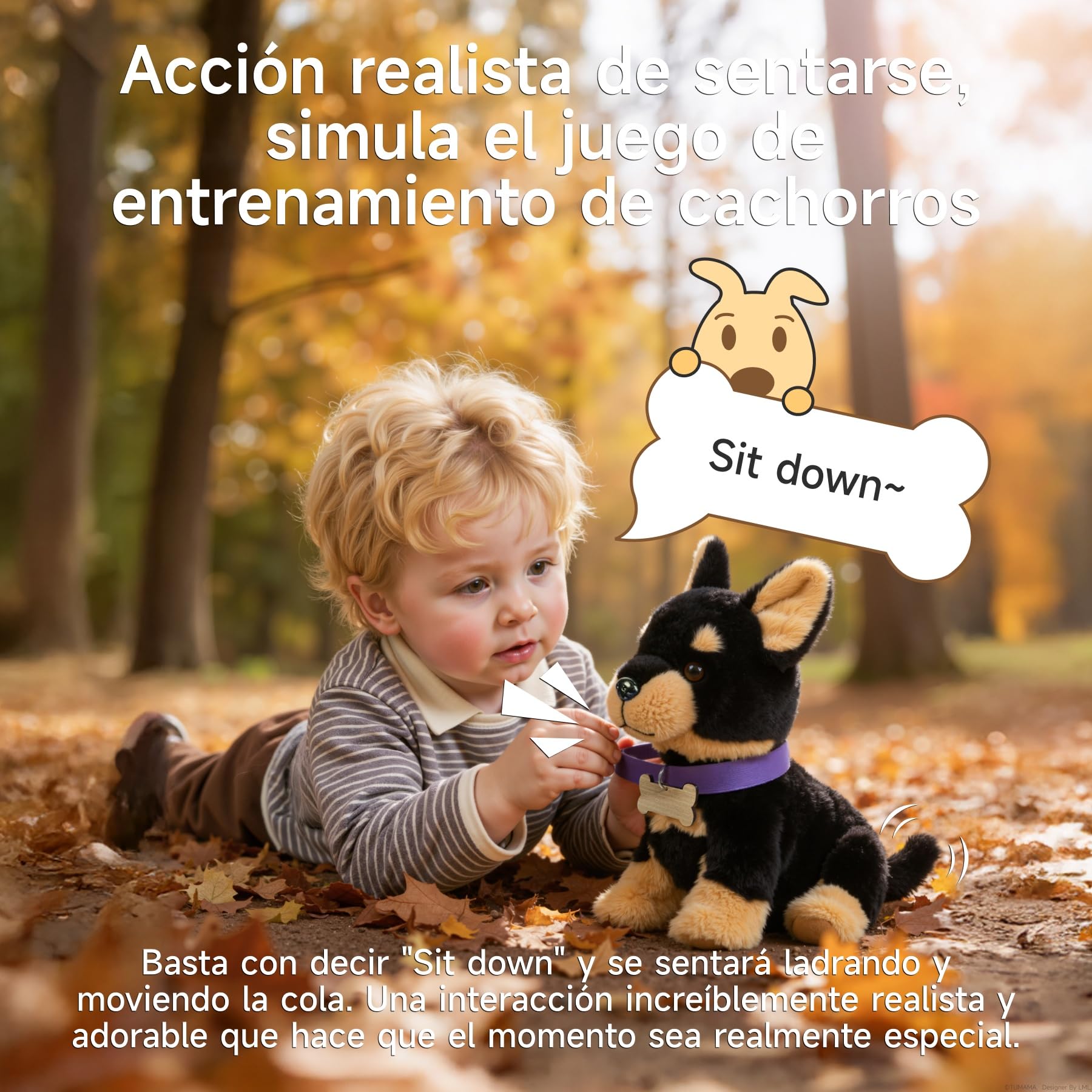 TUMAMA KIDS Juguete de Perro Que Camina y Canta, Perrito de Peluche Niños