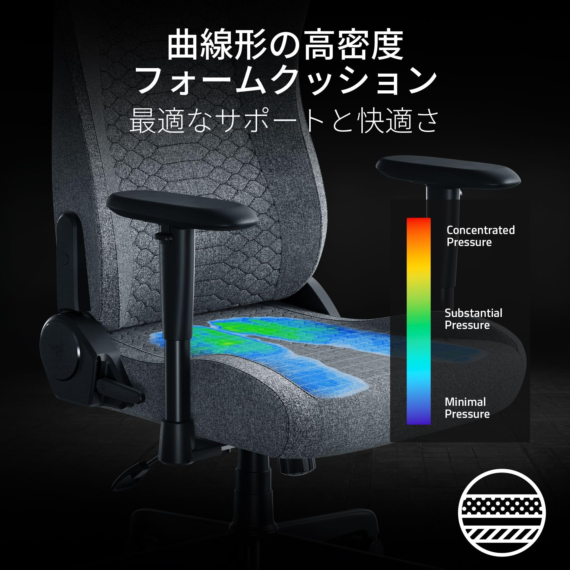 Amazon.co.jp: Razer レイザー Iskur V2 X Fabric (Light Gray 