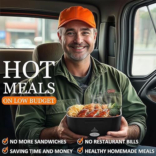 Miniatura 2 de Fiambrera eléctrica de 80 W con calefacción para adultos, 1.5L 1224110 V, calentador de alimentos para cochecamiónoficina