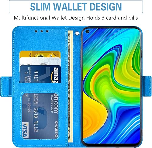 Miniatura 3 de Asuwish Funda de teléfono para Xiaomi Redmi Note 9  Redmi 10X 4G con protector de pantalla de vidrio templado y billetera de cuero con diseño de