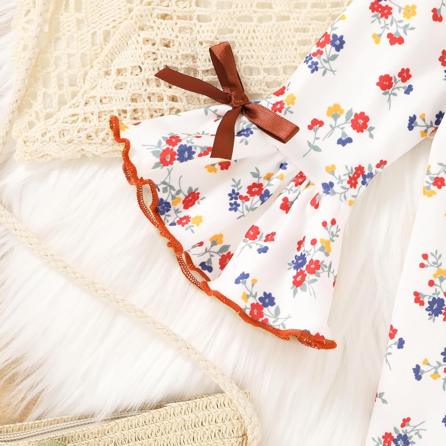 Toddler Baby Girl Fall Overall Dress 3/4 Flare Sleeve Shirt Corduroy Skirt Jumper 2Pcs Autumn Outfit Sets 1-5T - Image 6