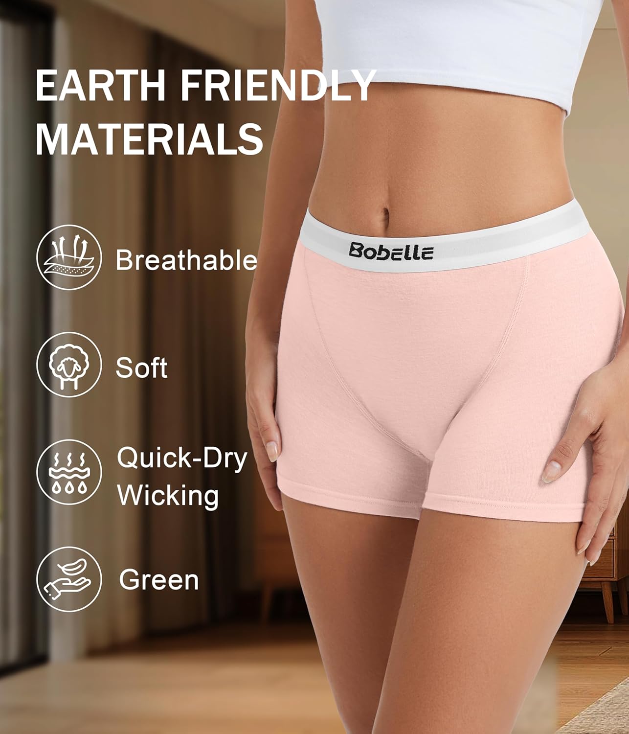 Merino Wool Boxer Briefs for Women, Soft Women's Boyshort Underwear, Moisture Wicking Boxershort Panties 3 Packs - Image 4